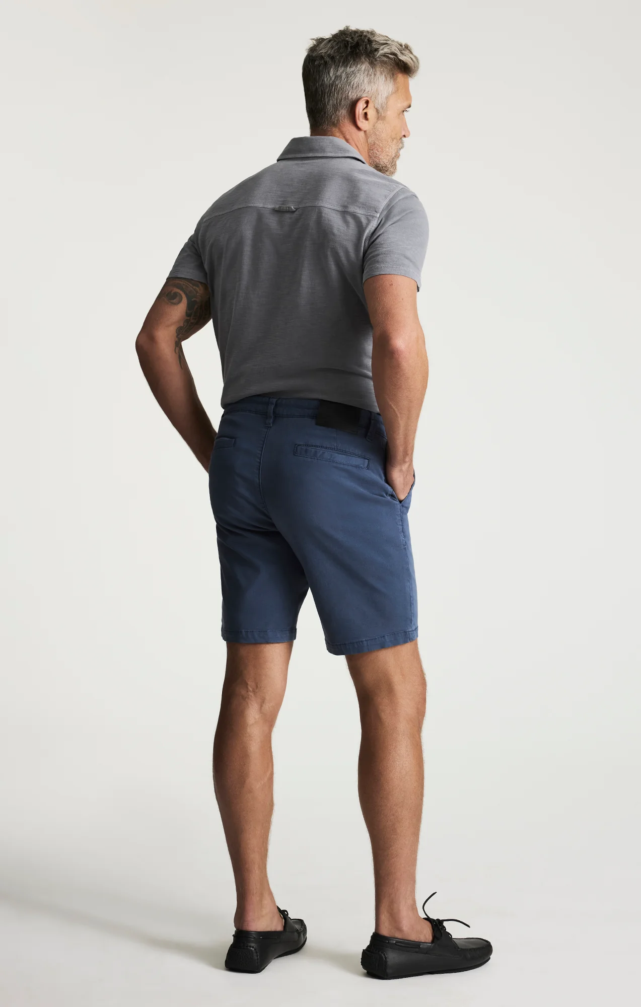Arizona Slim Shorts In Dark Denim Twill - Image 3