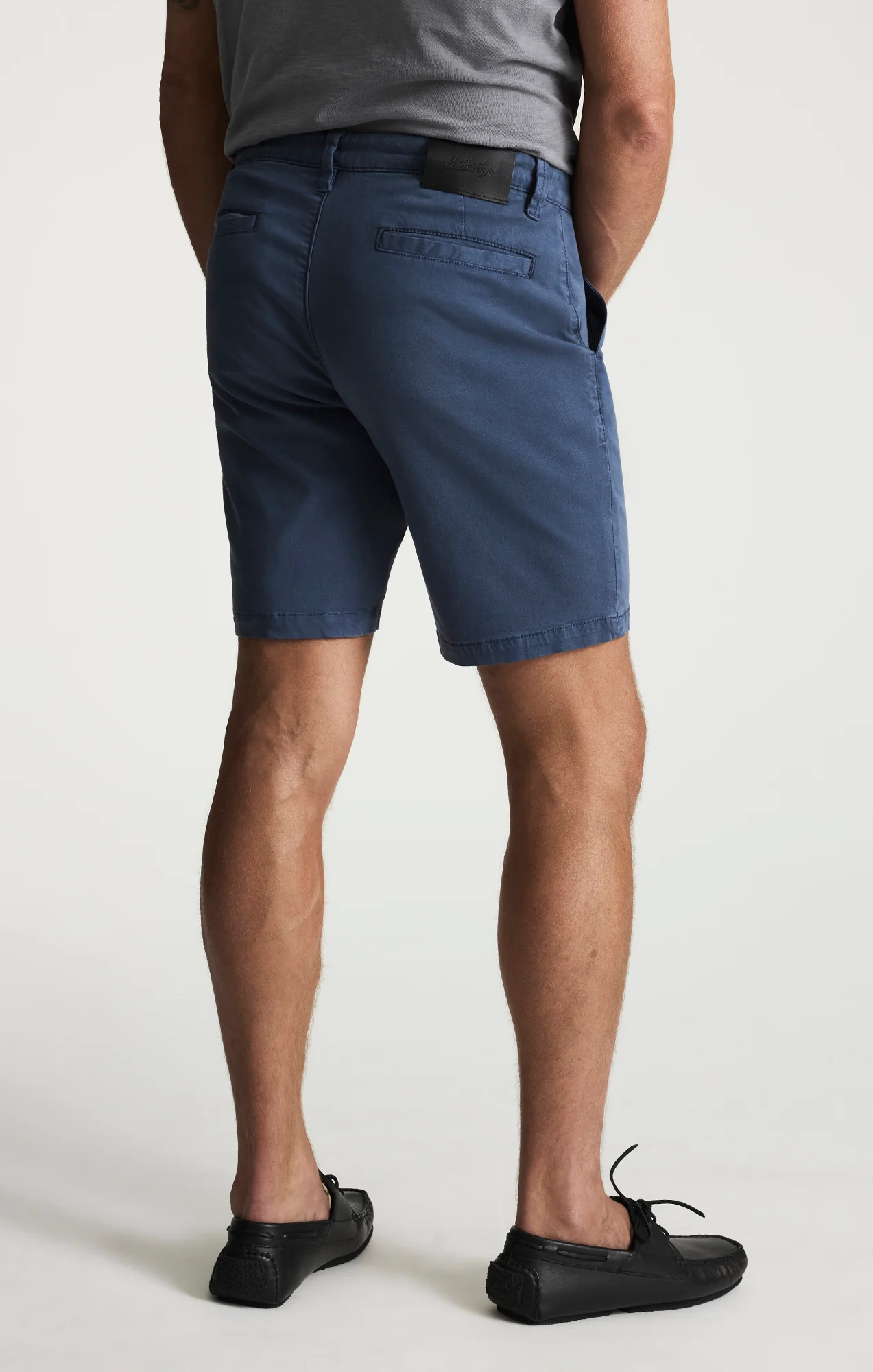 Arizona Slim Shorts In Dark Denim Twill - Image 4