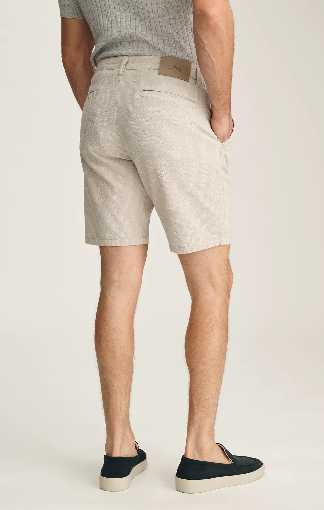 Arizona Slim Shorts In Stone Seersucker - Image 4