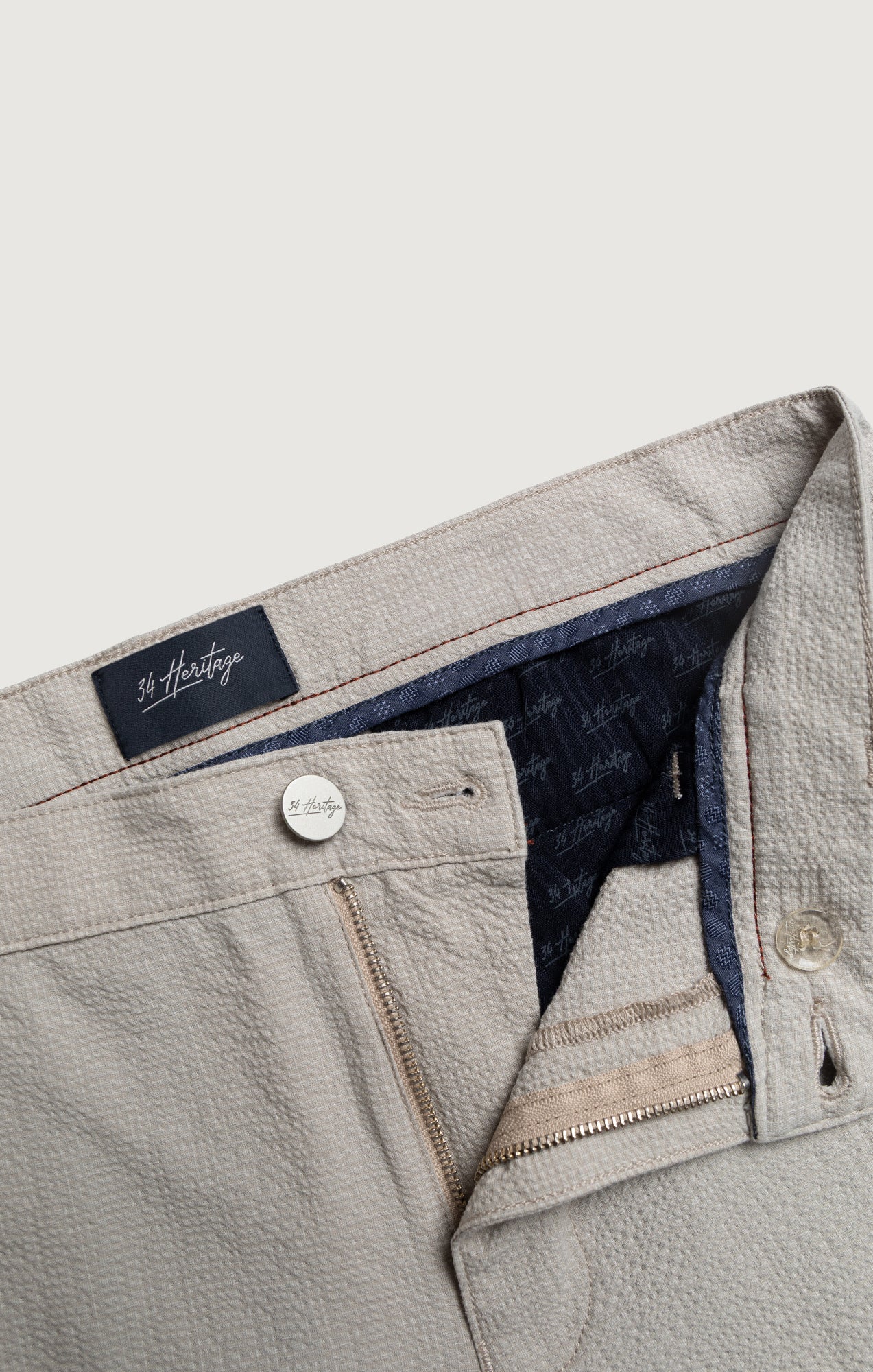 Arizona Slim Shorts In Stone Seersucker - Image 9