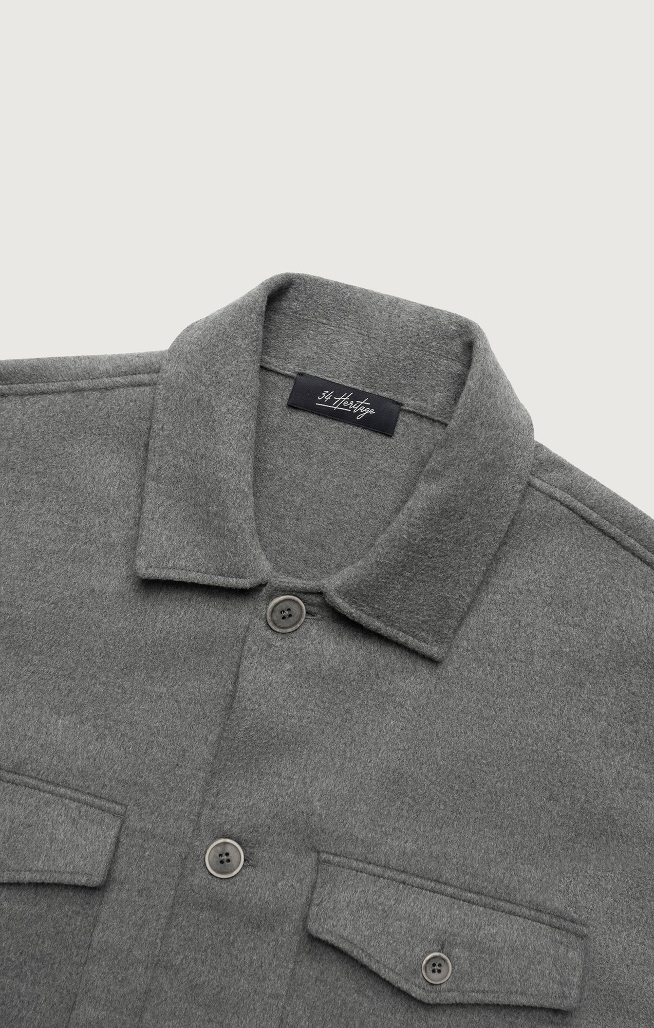 Button Down Overshirt in Grey - Image 6