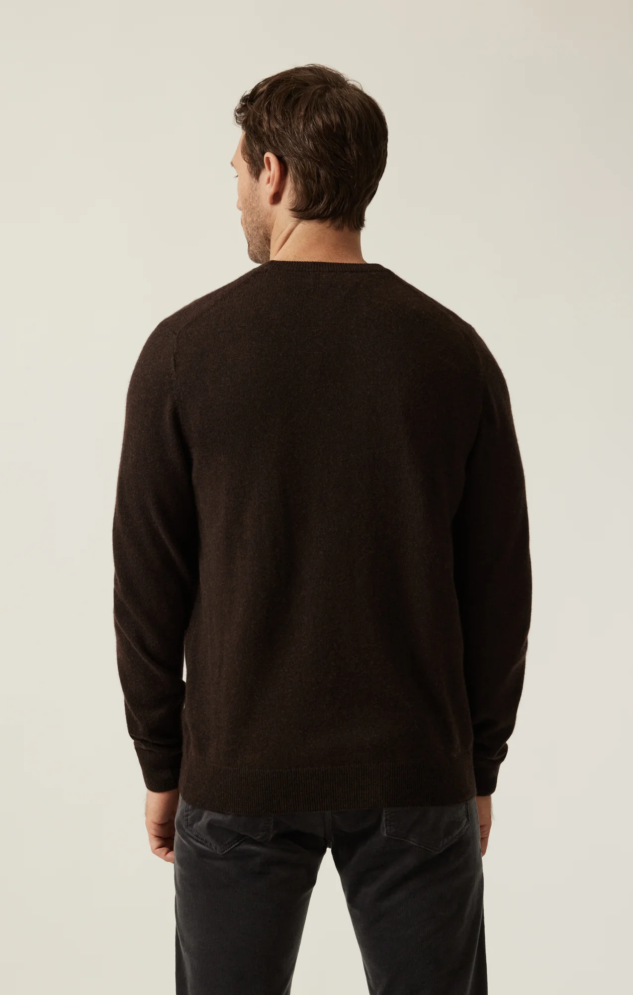 Cashmere Crew Neck Sweater In Brown - Image 3
