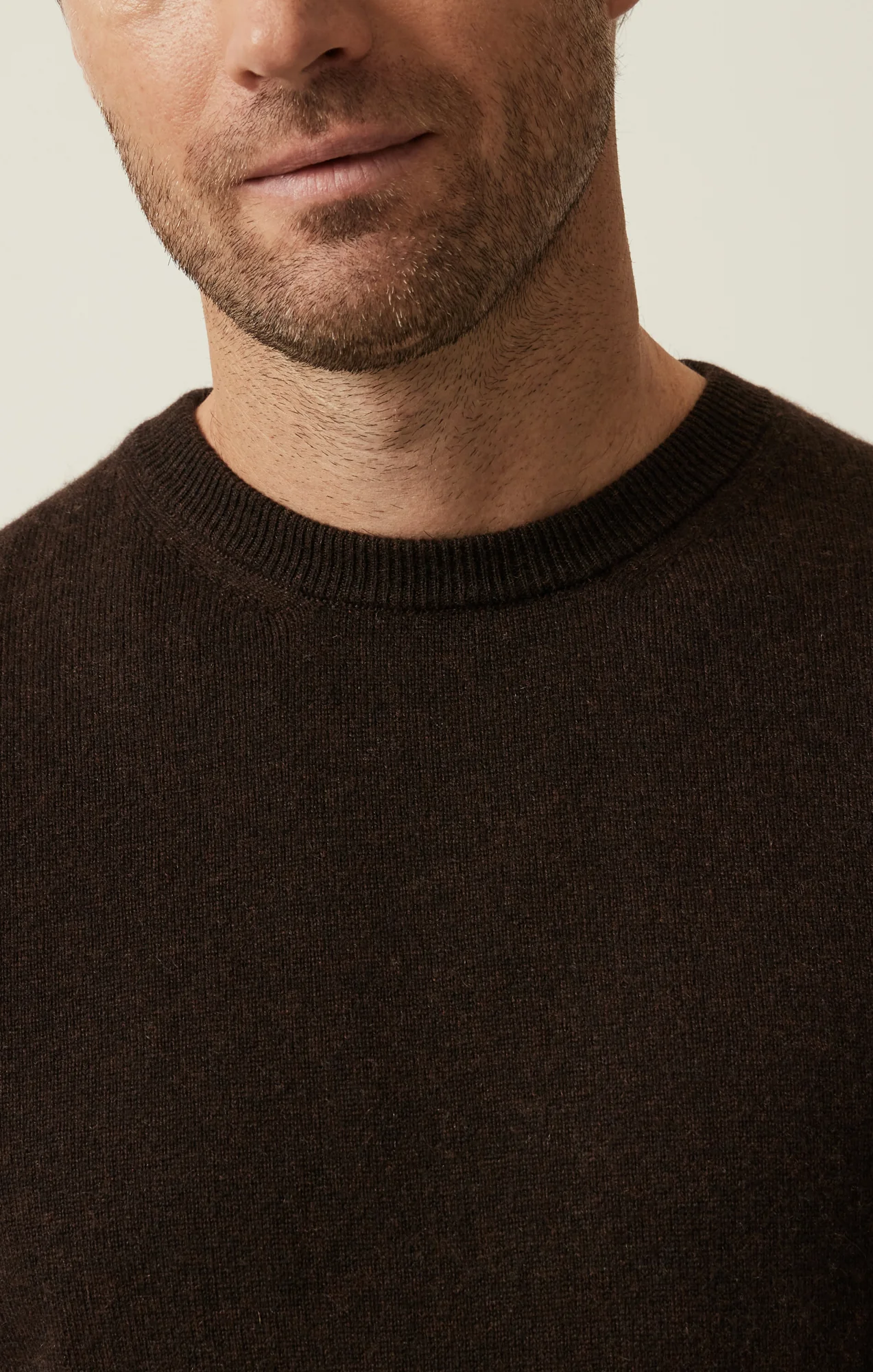 Cashmere Crew Neck Sweater In Brown - Image 5