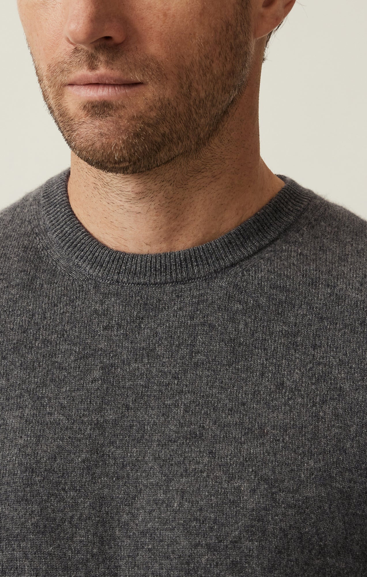 Cashmere Crew Neck Sweater In Charcoal - Image 6