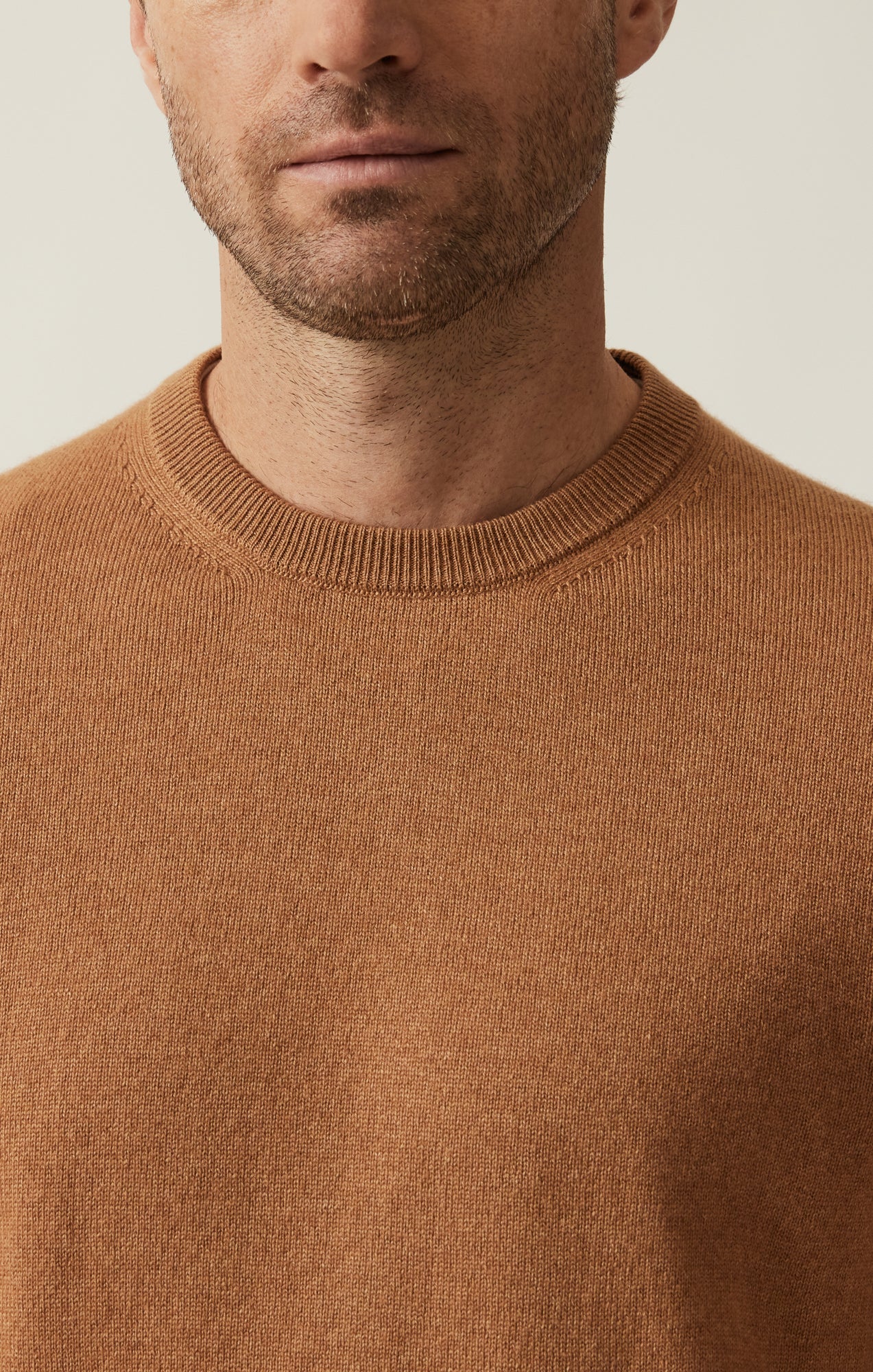Cashmere Crew Neck Sweater In Tobacco - Image 5