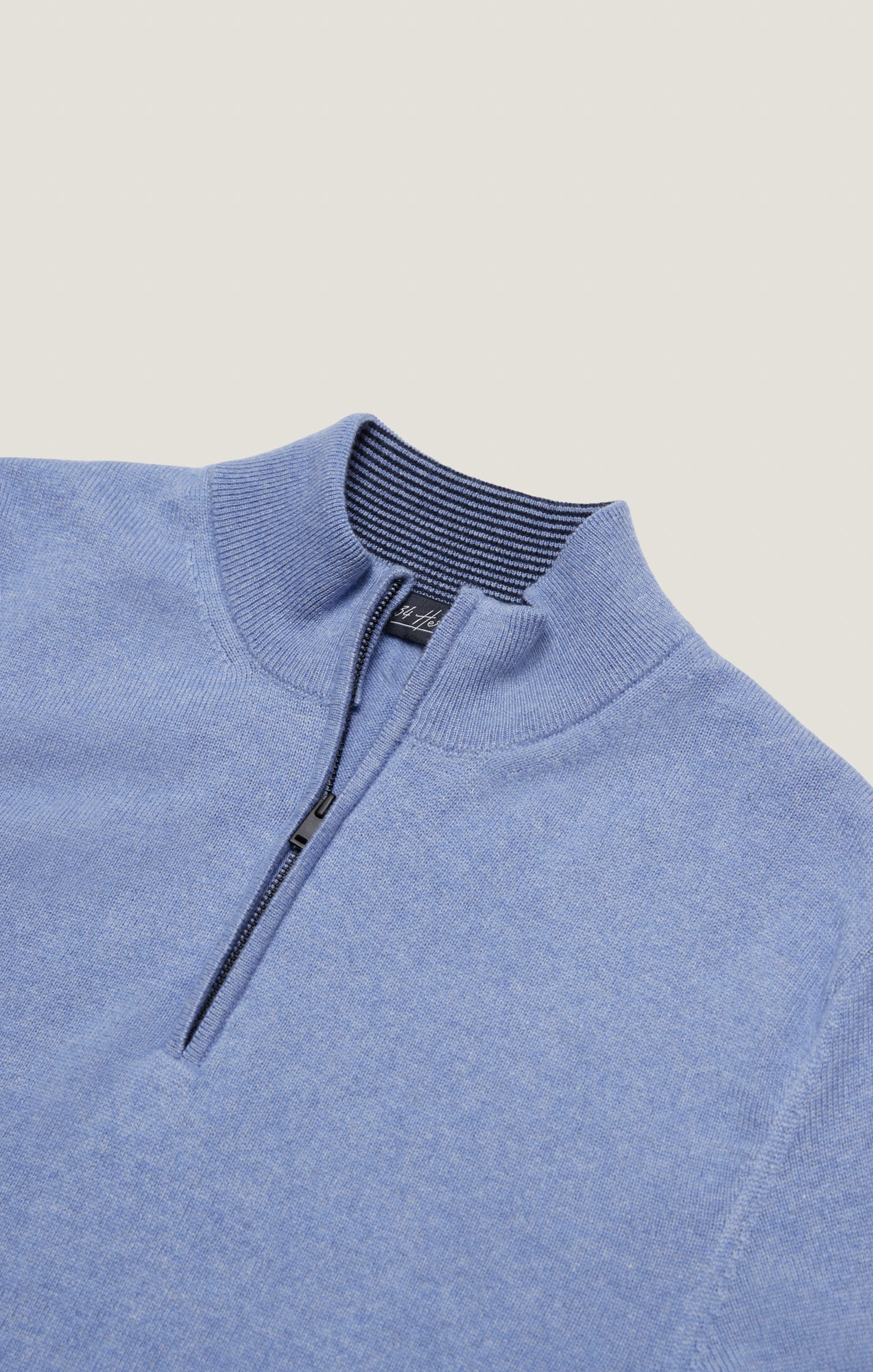 Cashmere Quarter Zip Sweater In Skipper Blue - Image 11
