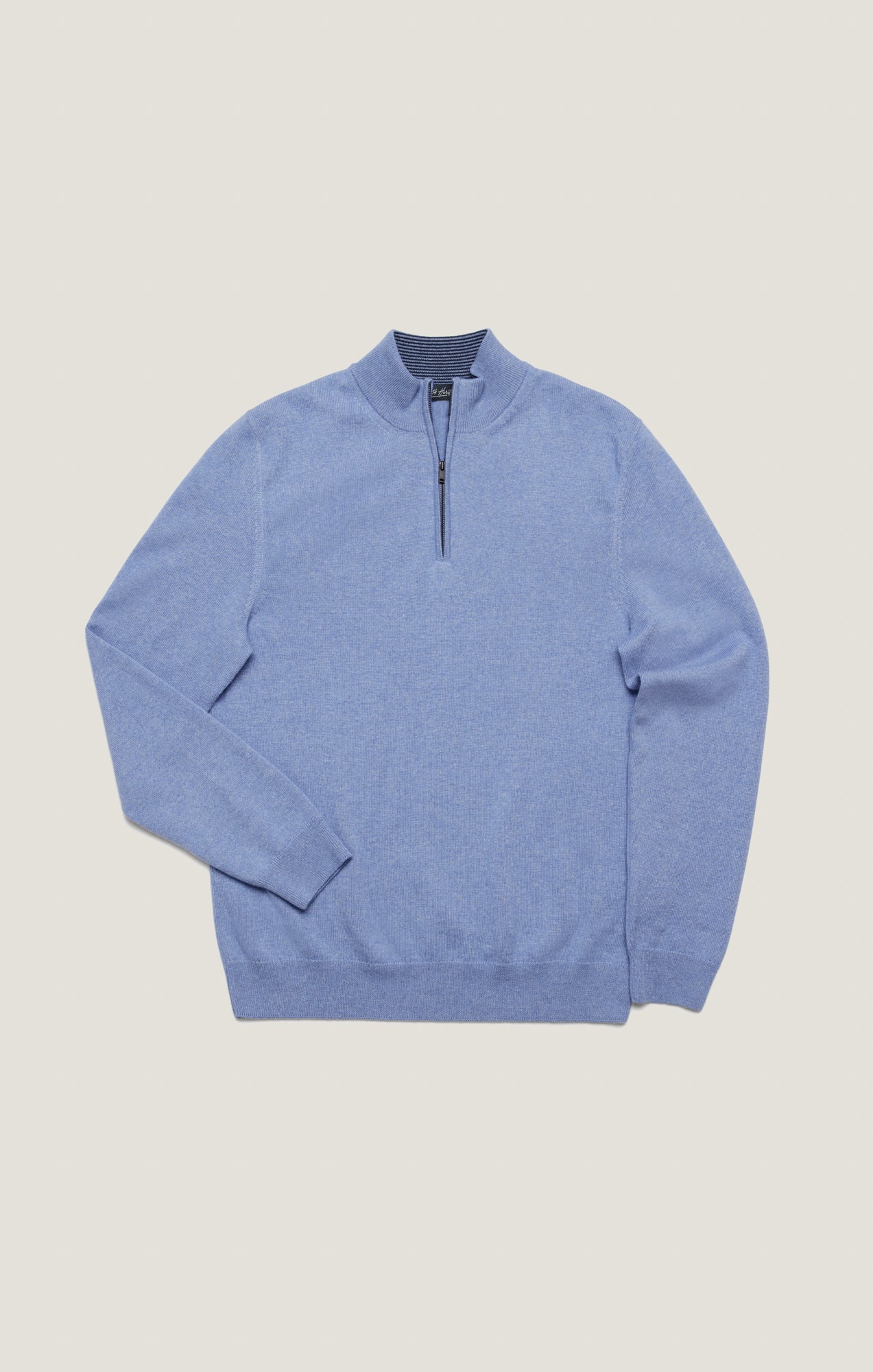 Cashmere Quarter Zip Sweater In Skipper Blue - Image 12
