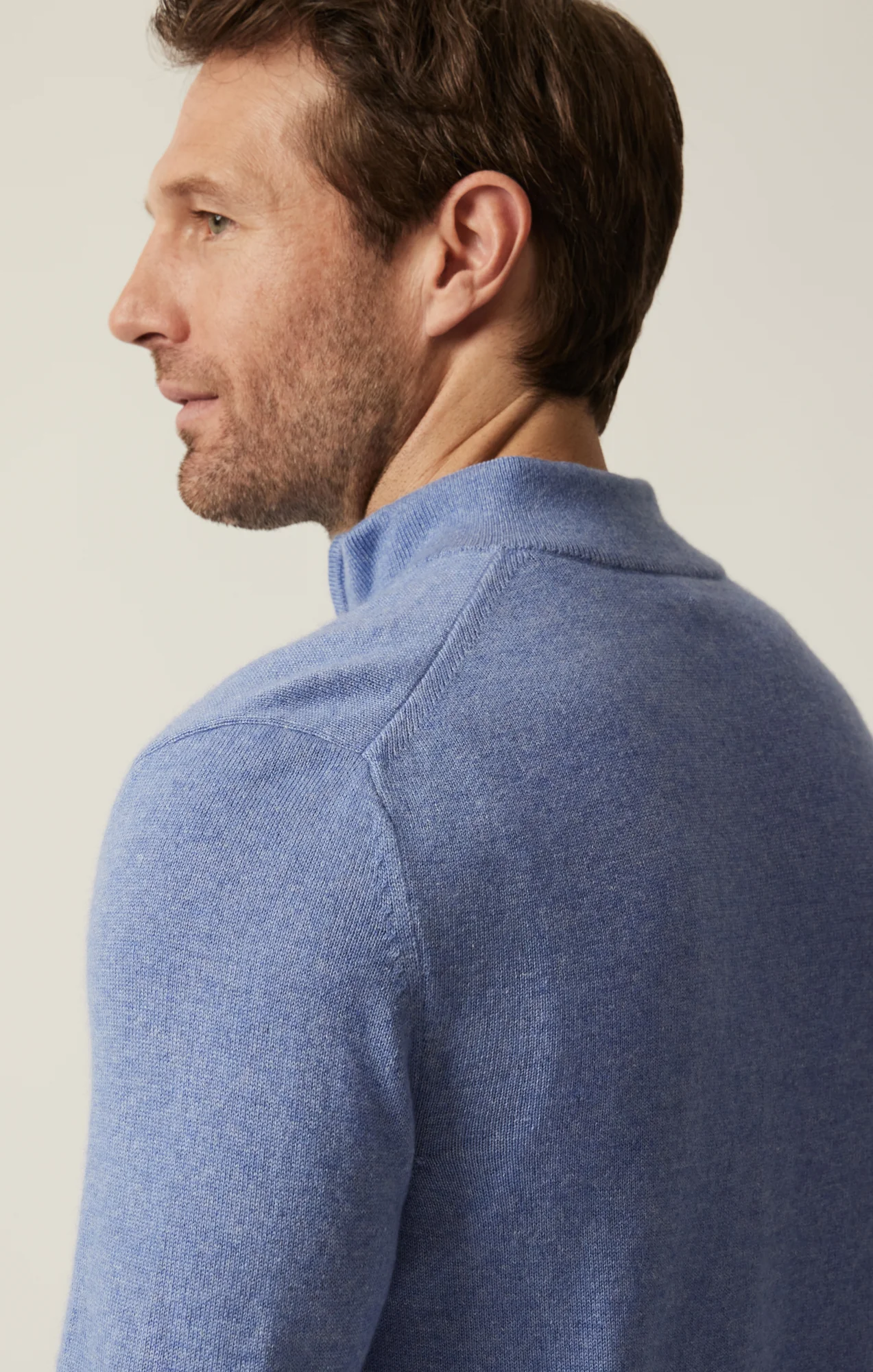 Cashmere Quarter Zip Sweater In Skipper Blue - Image 5