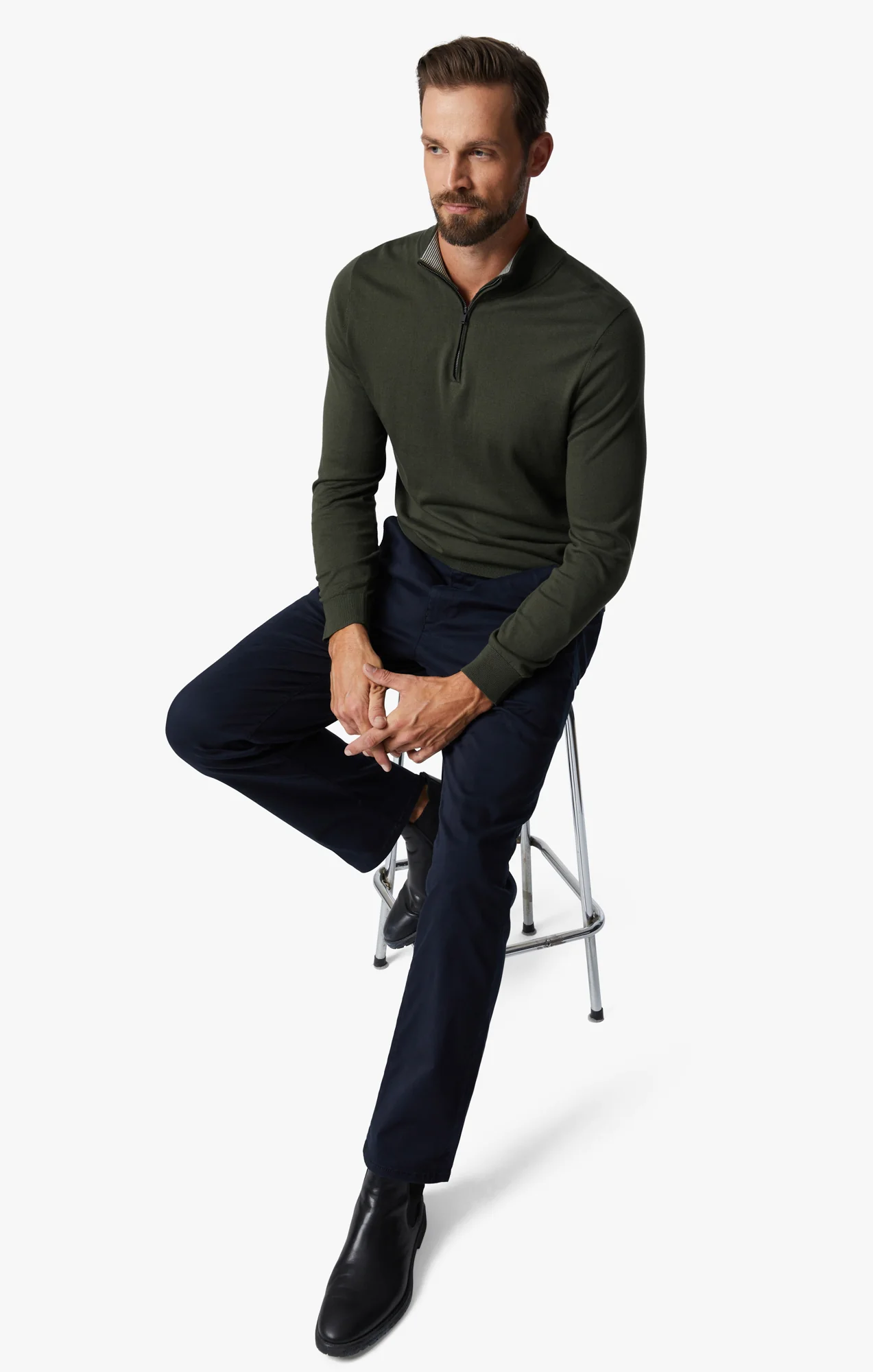 Charisma Relaxed Straight Chino In Navy Twill - Image 6
