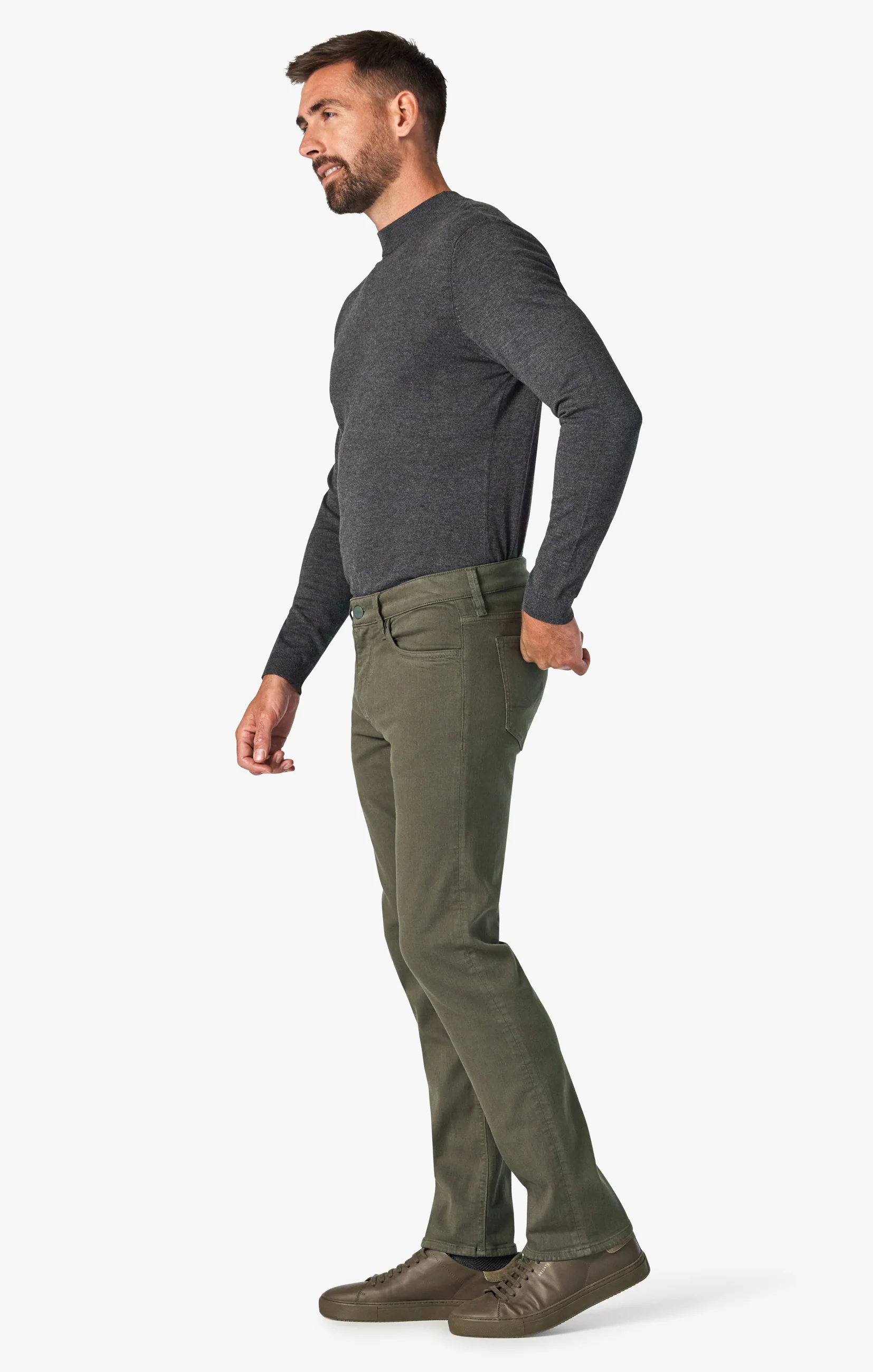 Charisma Relaxed Straight Pants in Green Comfort - Image 2