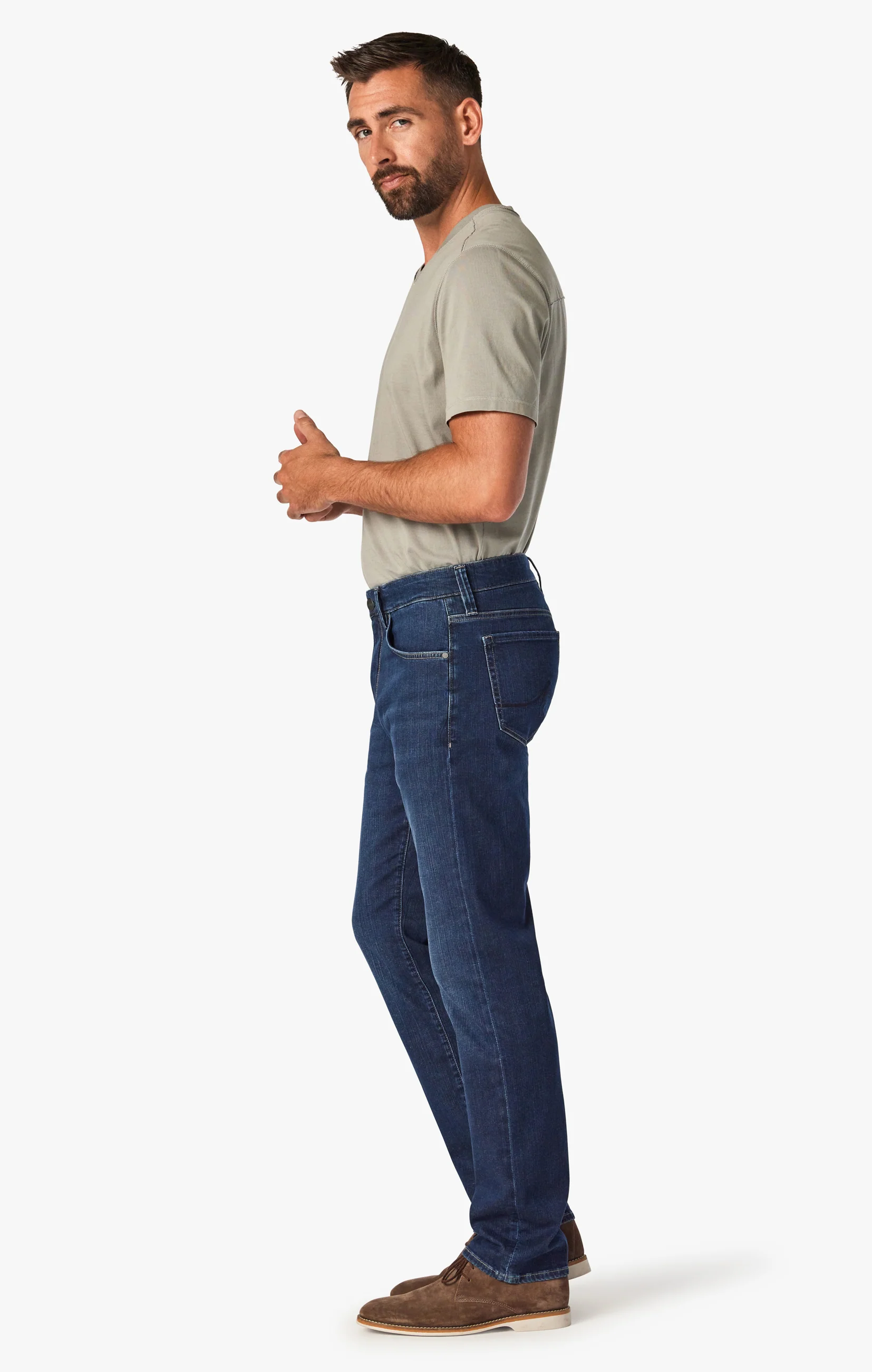 Charisma Relaxed Straight Jeans In Dark Brushed Soft Denim - Image 2