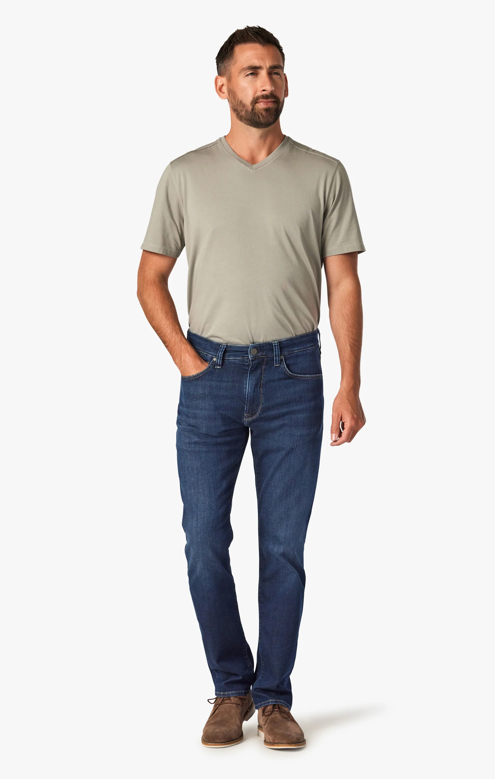 Charisma Relaxed Straight Jeans In Dark Brushed Soft Denim - Image 5