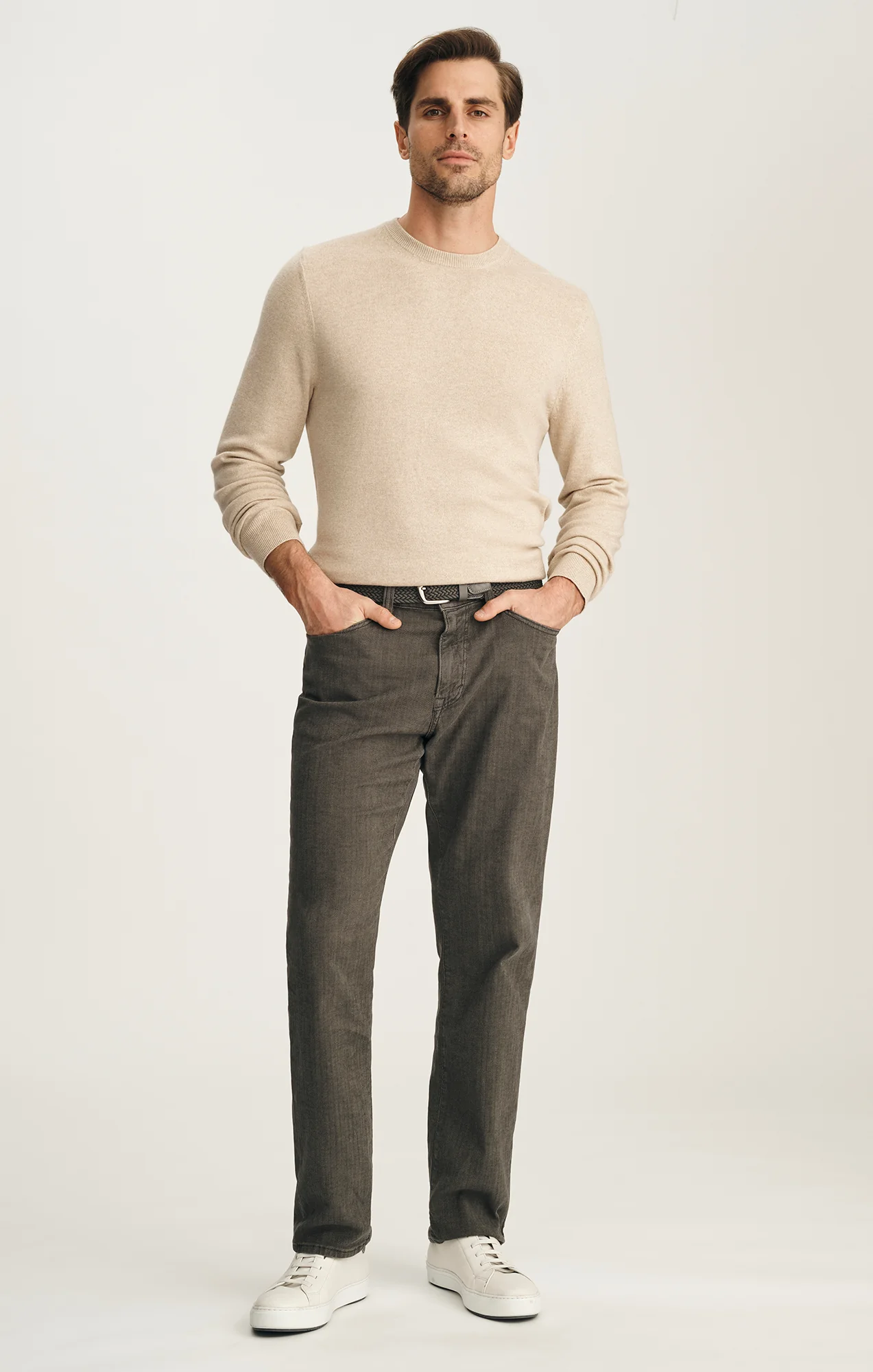 Charisma Dark Olive Herringbone