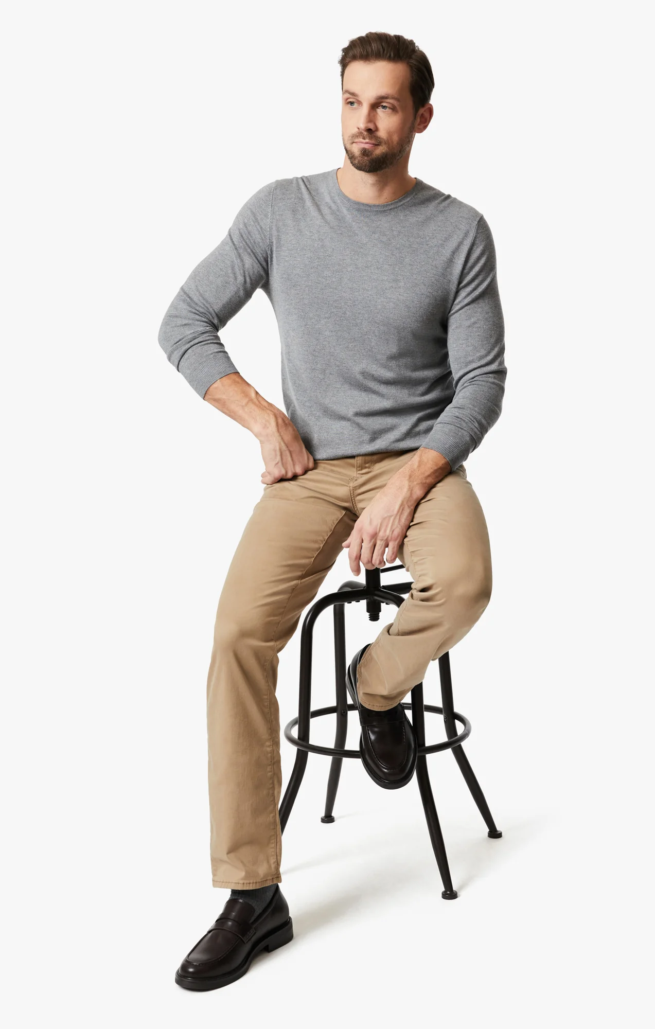 Charisma Relaxed Straight Pants In Khaki Twill - Image 6
