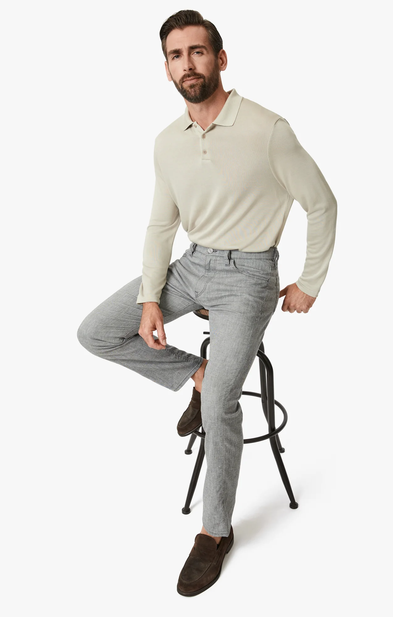 Charisma Relaxed Straight Leg Pants In Anthracite Hemp - Image 6