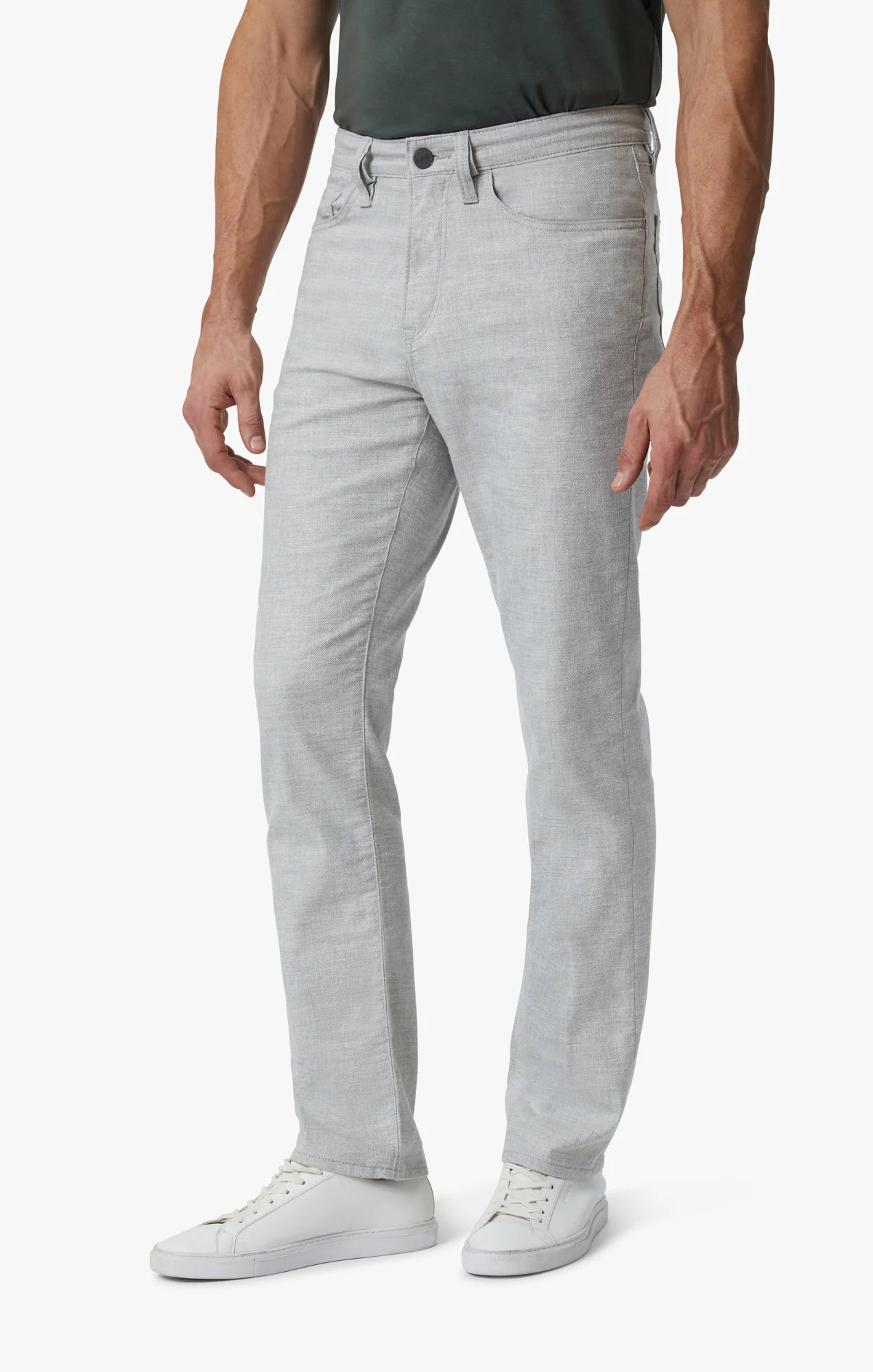 Charisma Relaxed Straight Leg Pants In Light Grey Hemp - Image 3
