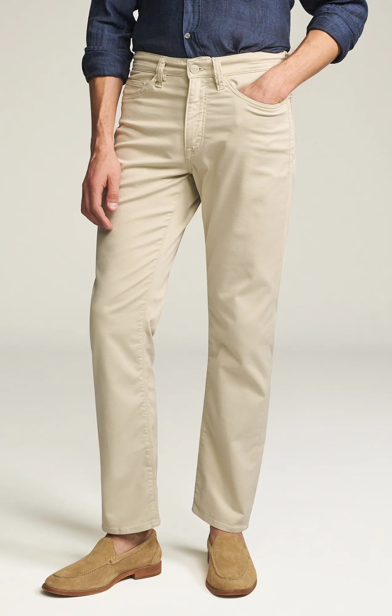 Charisma Relaxed Straight Leg Pants in Tan Coolmax - Image 7