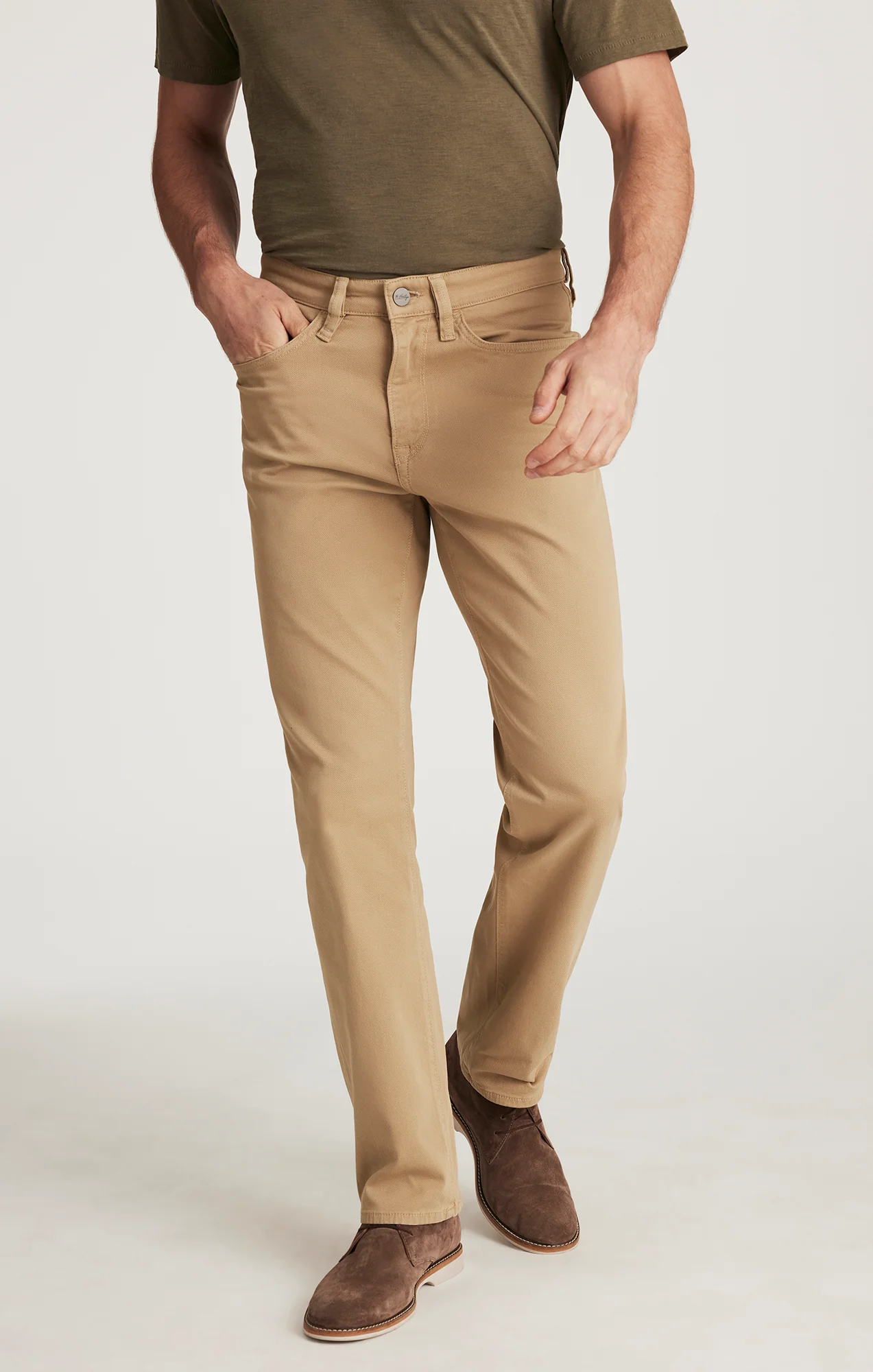 Charisma Relaxed Straight Pants in Beige Honeycomb - Image 2