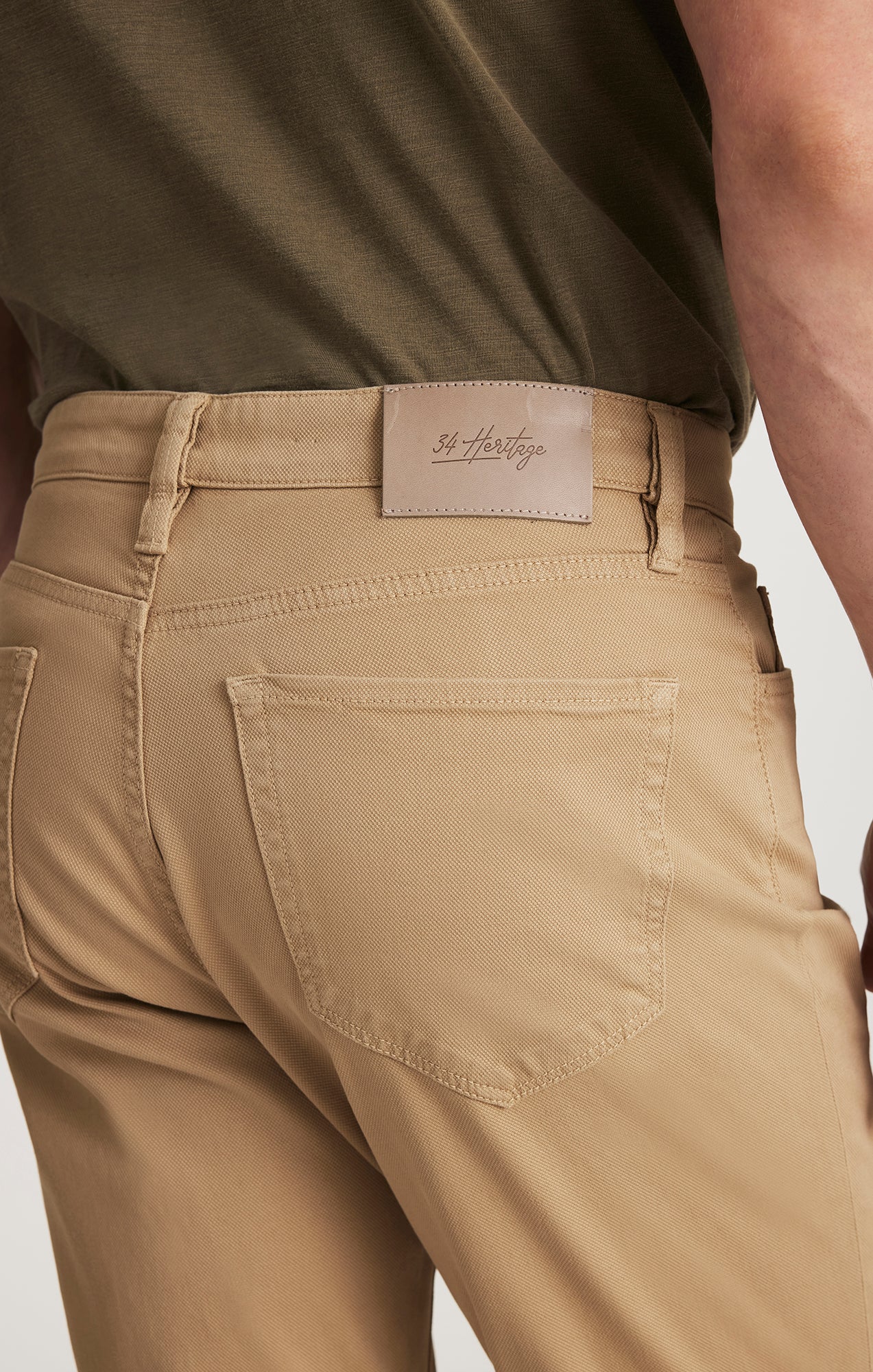 Charisma Relaxed Straight Pants in Beige Honeycomb - Image 4