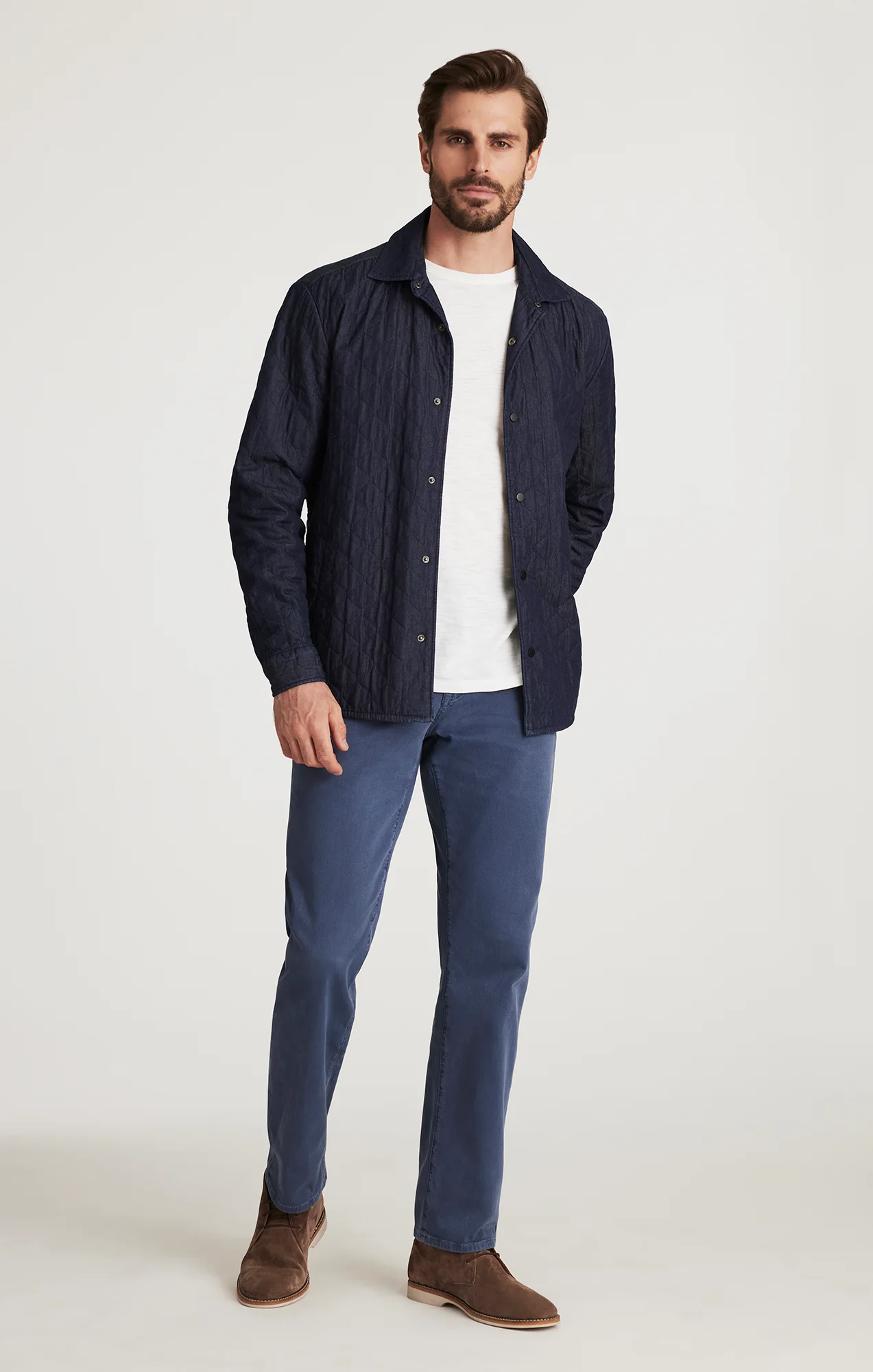 Charisma Relaxed Straight Pants in Blue Honeycomb