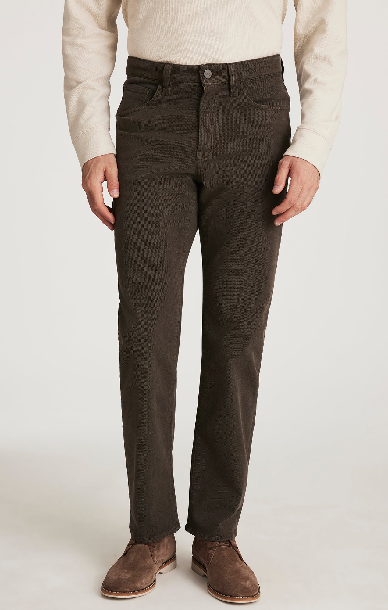 Charisma Relaxed Straight Pants in Brown Diagonal - Image 2