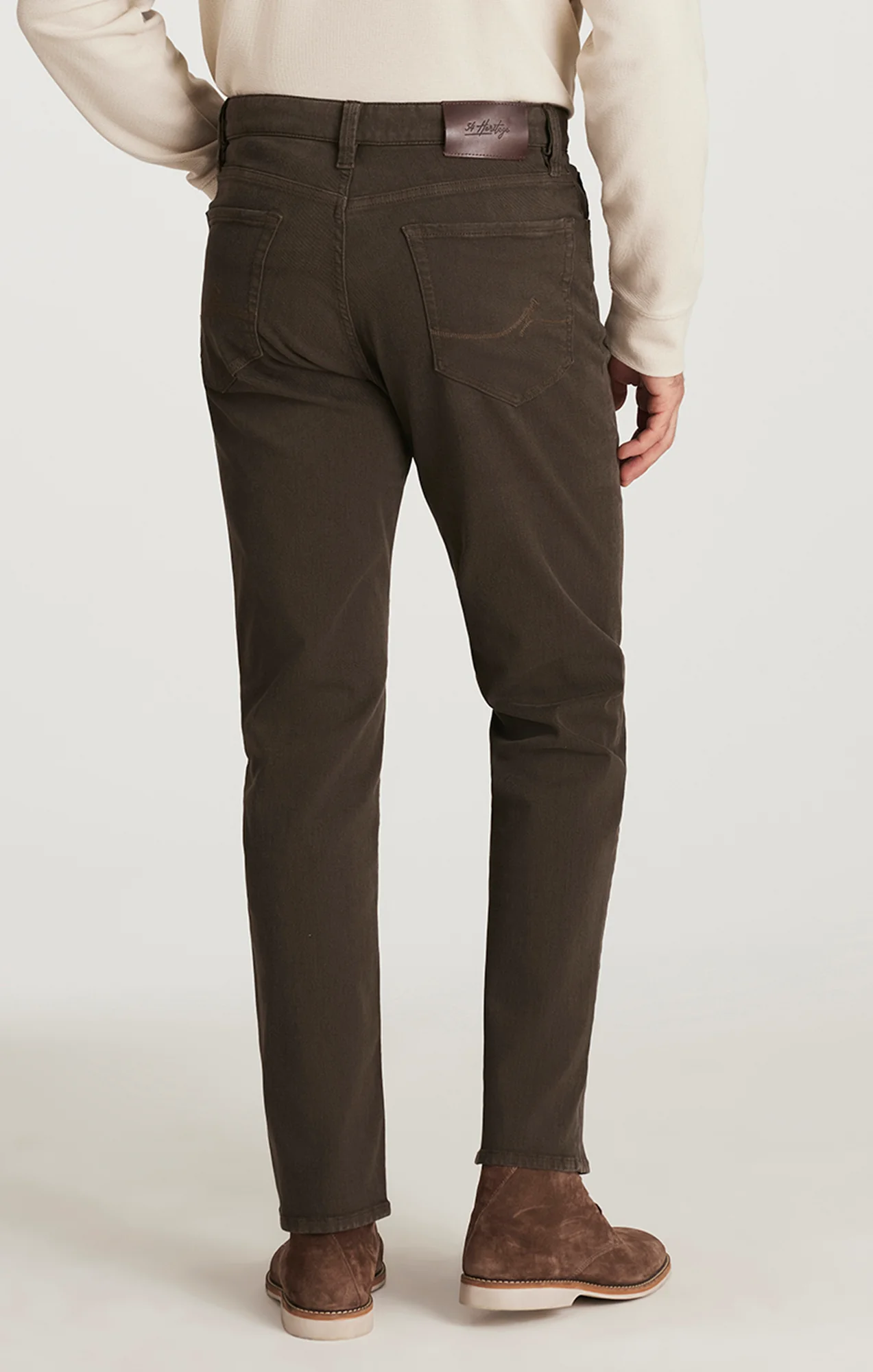 Charisma Relaxed Straight Pants in Brown Diagonal - Image 4