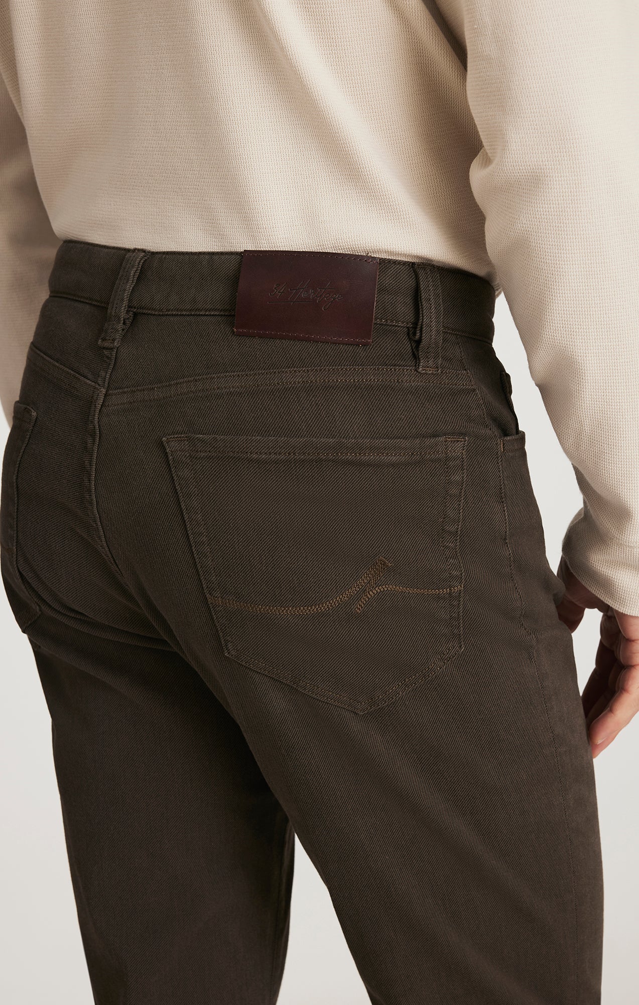 Charisma Relaxed Straight Pants in Brown Diagonal - Image 5
