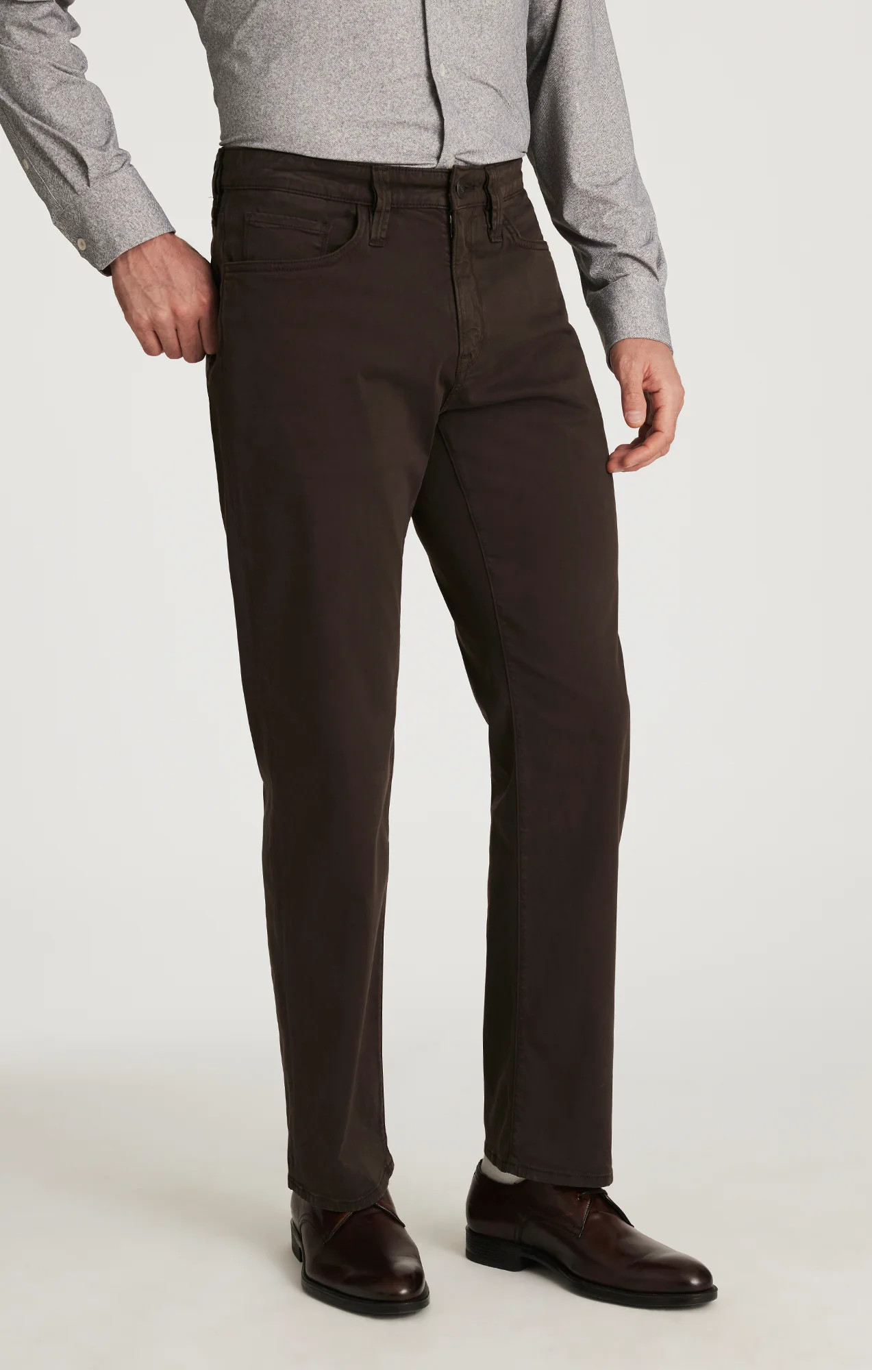 Charisma Relaxed Straight Pants in Brunette Twill - Image 2