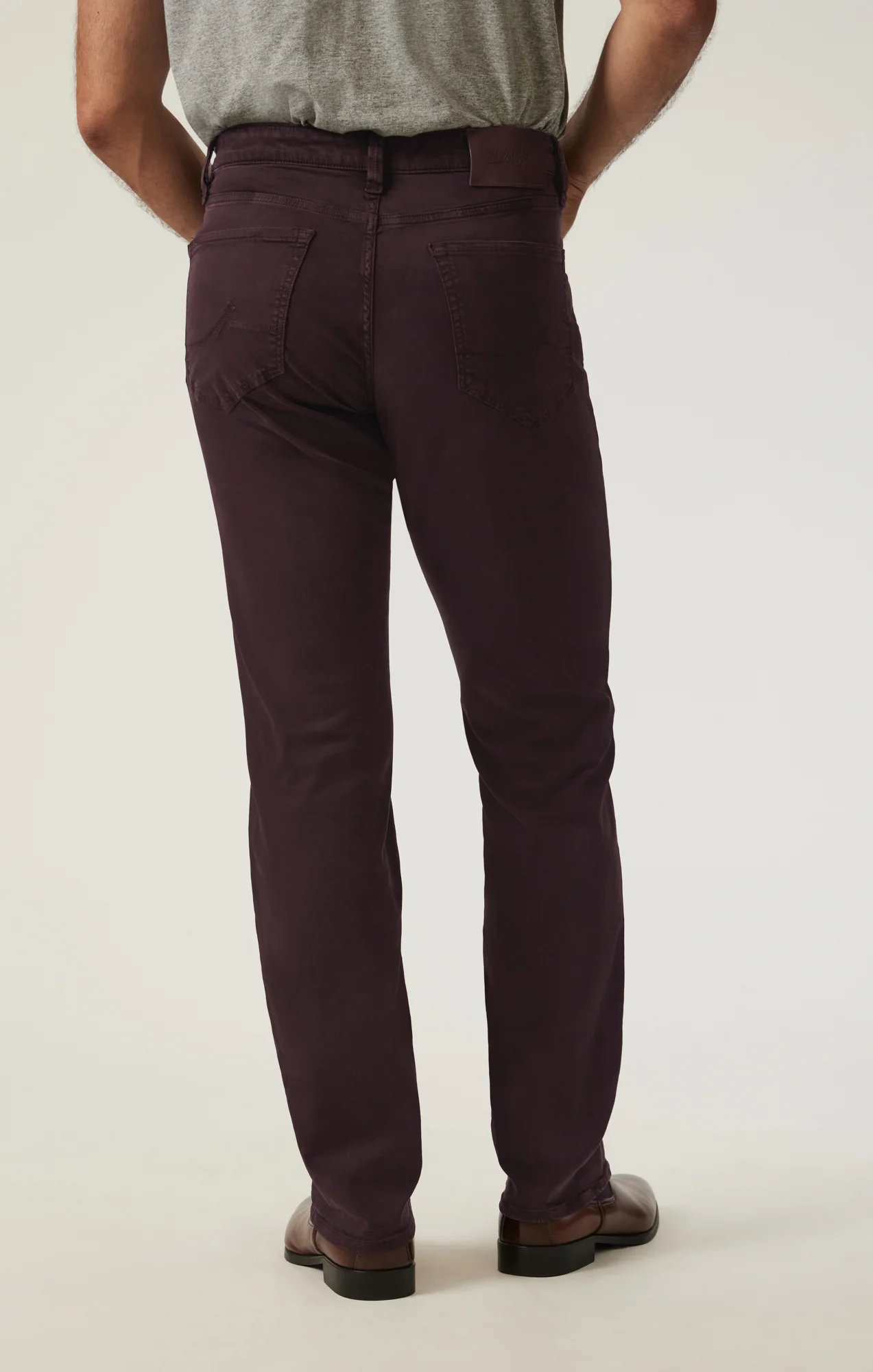 Charisma Relaxed Straight Pants in Burgundy Twill - Image 3