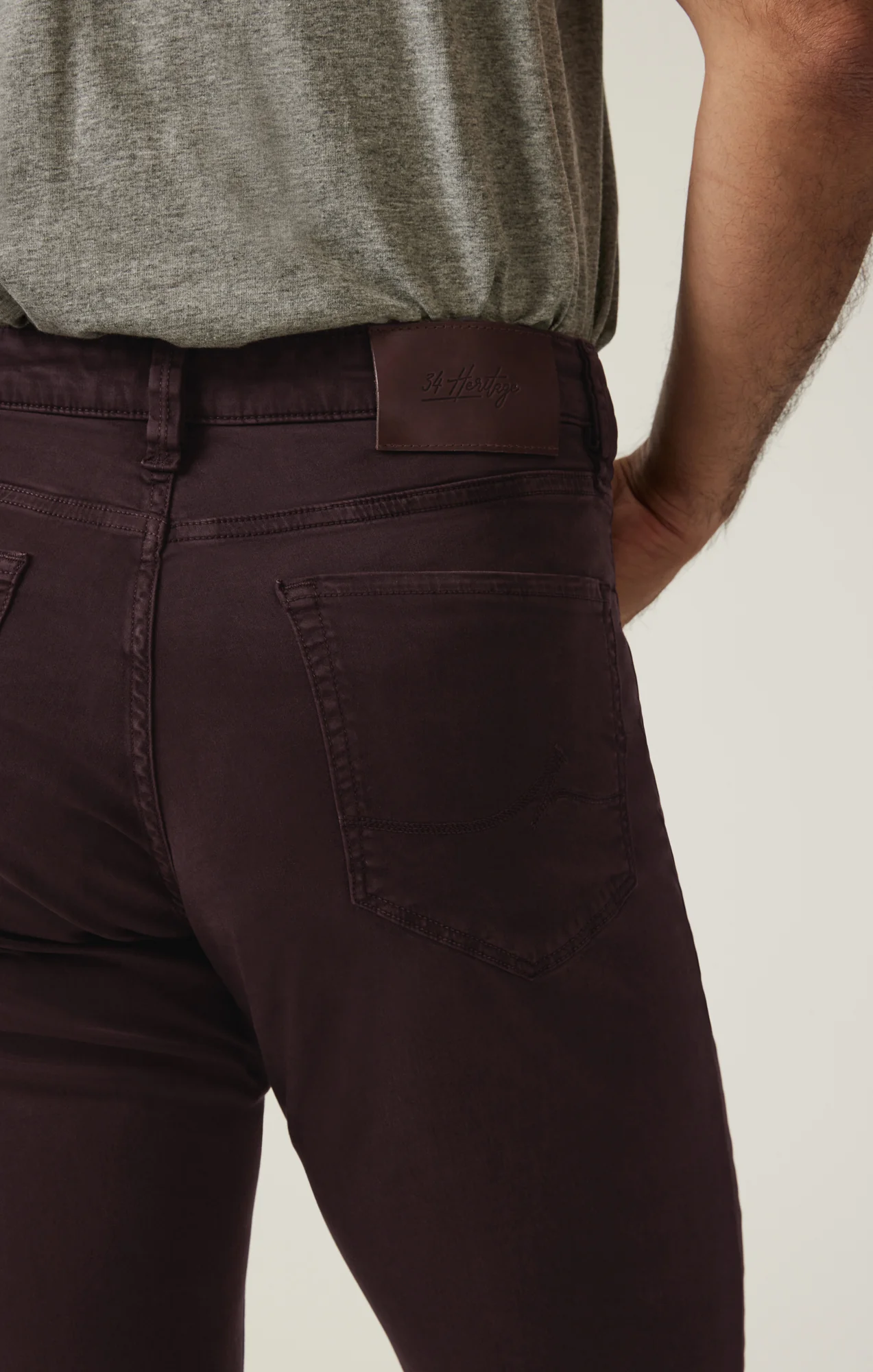 Charisma Relaxed Straight Pants in Burgundy Twill - Image 5