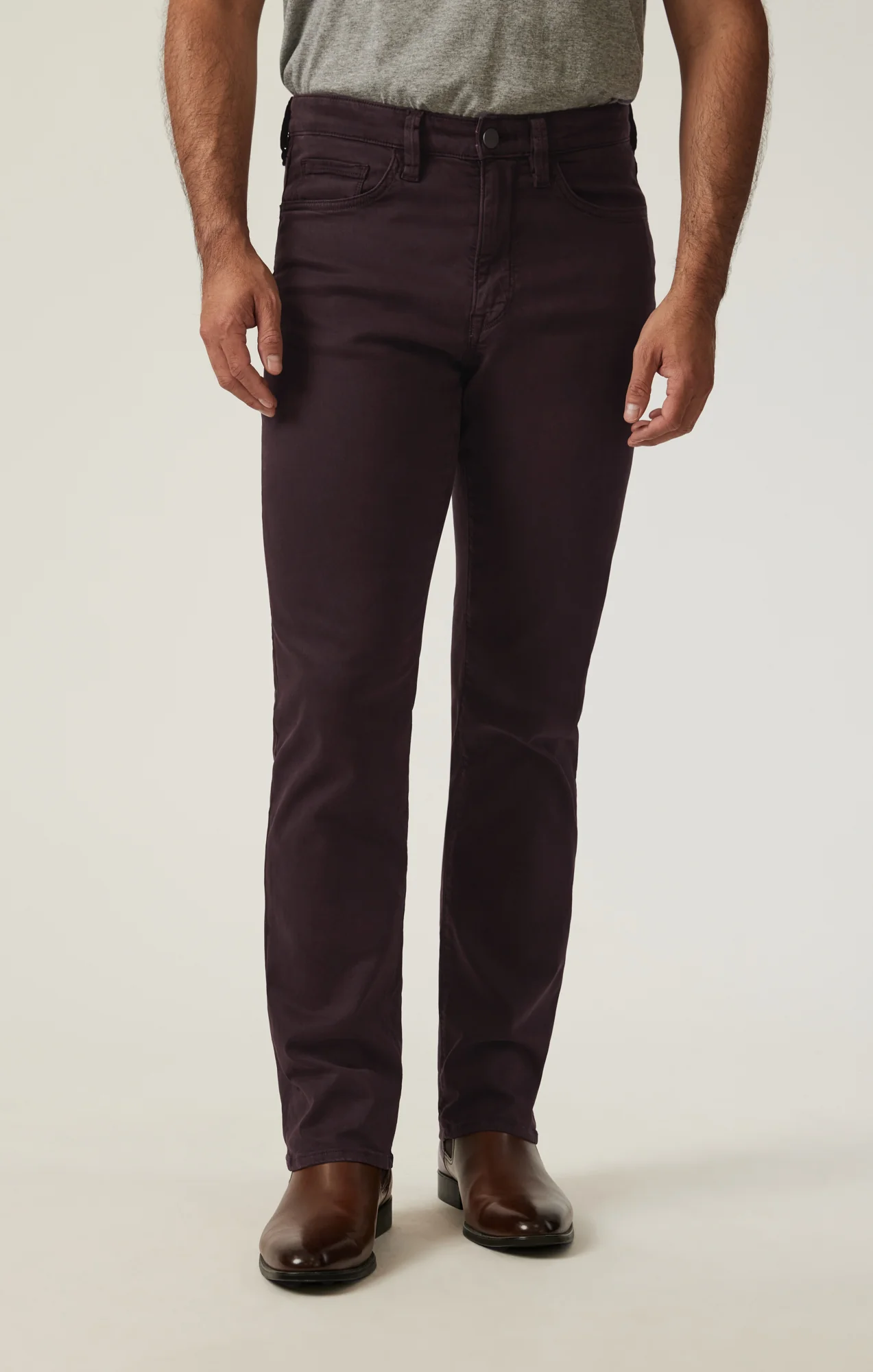 Charisma Relaxed Straight Pants in Burgundy Twill - Image 6