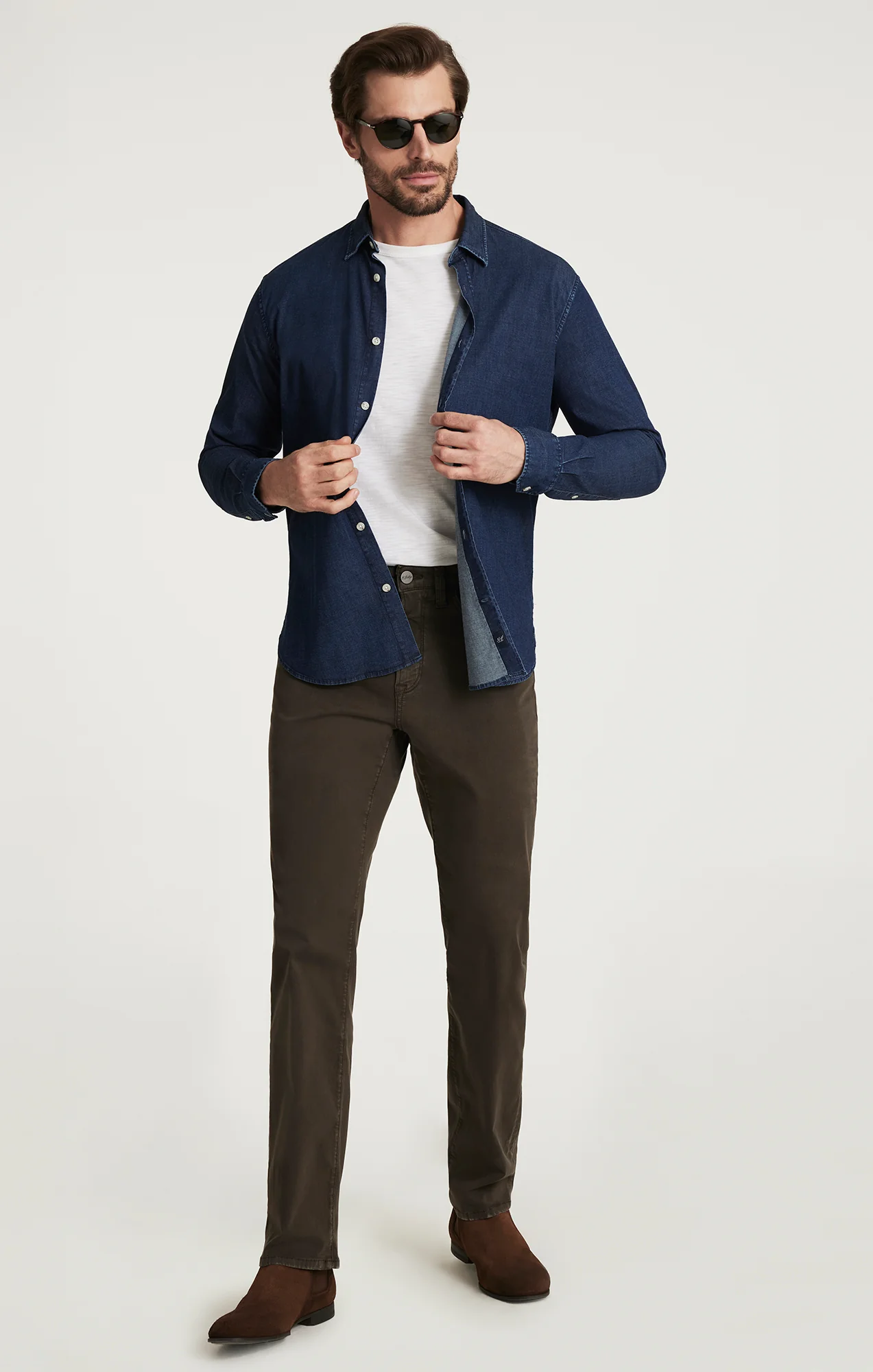 Charisma Relaxed Straight Pants in Cactus Green Twill - Image 2