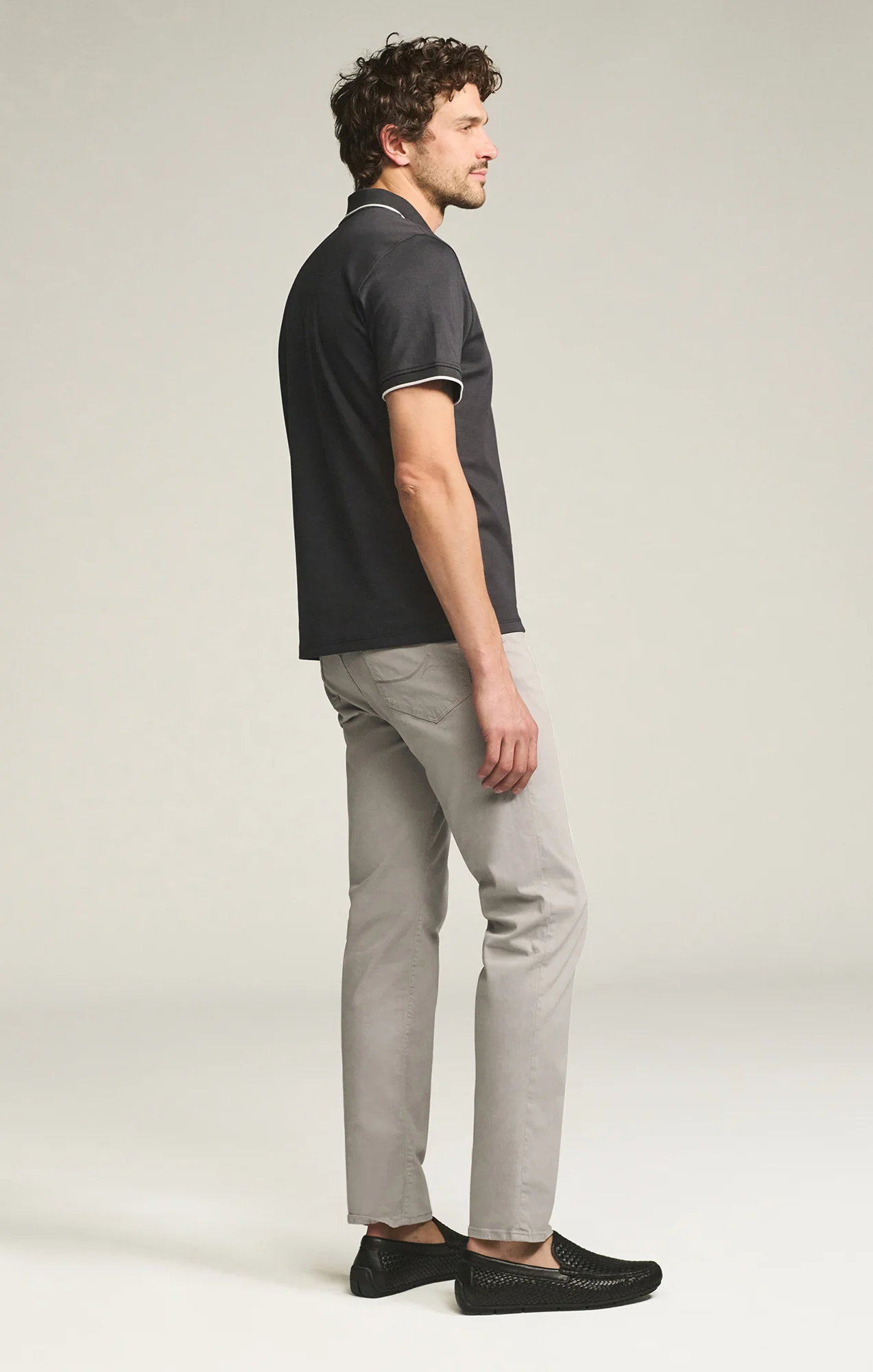 Charisma Relaxed Straight Pants in Cement Twill - Image 3
