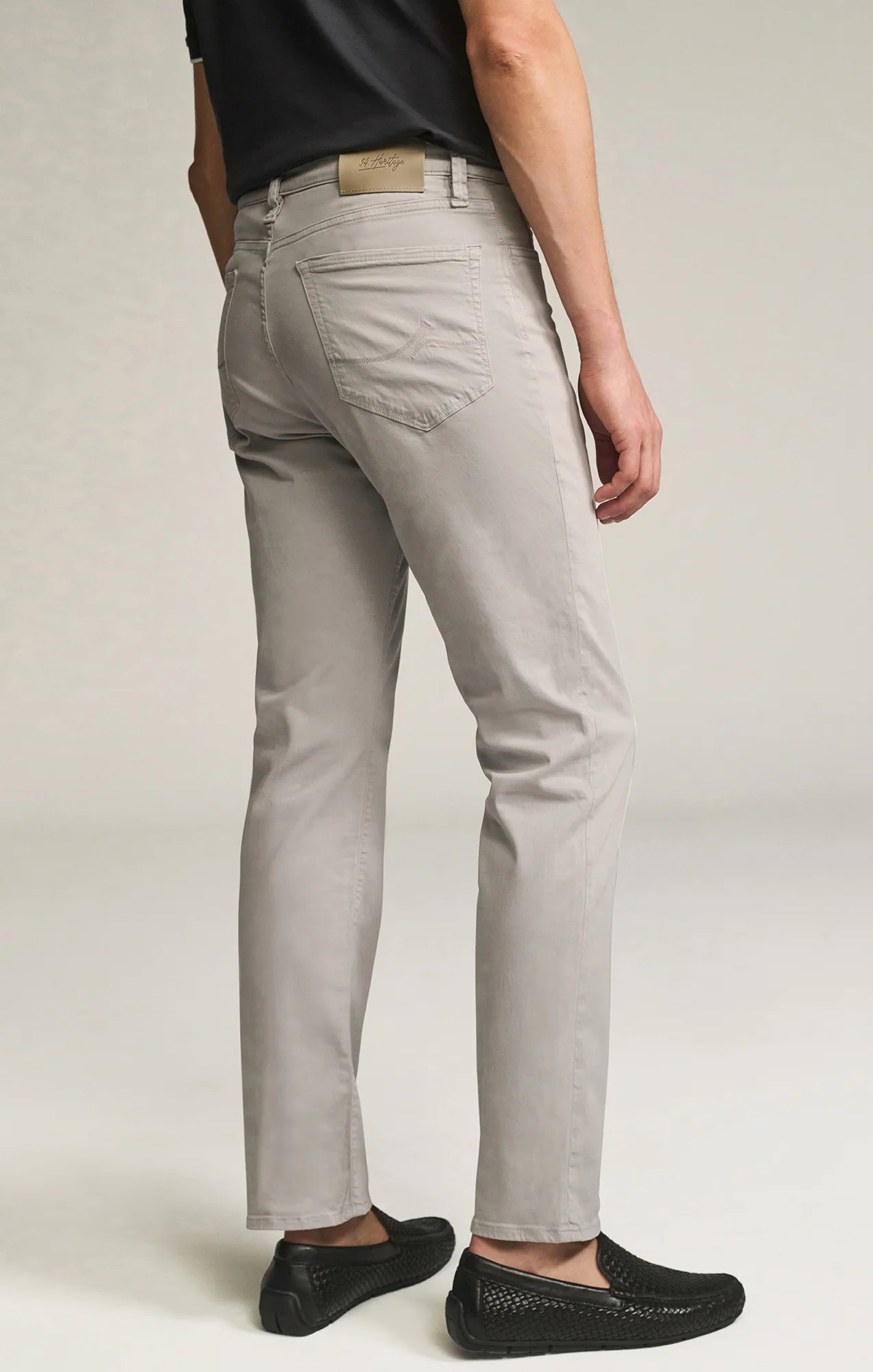 Charisma Relaxed Straight Pants in Cement Twill - Image 4