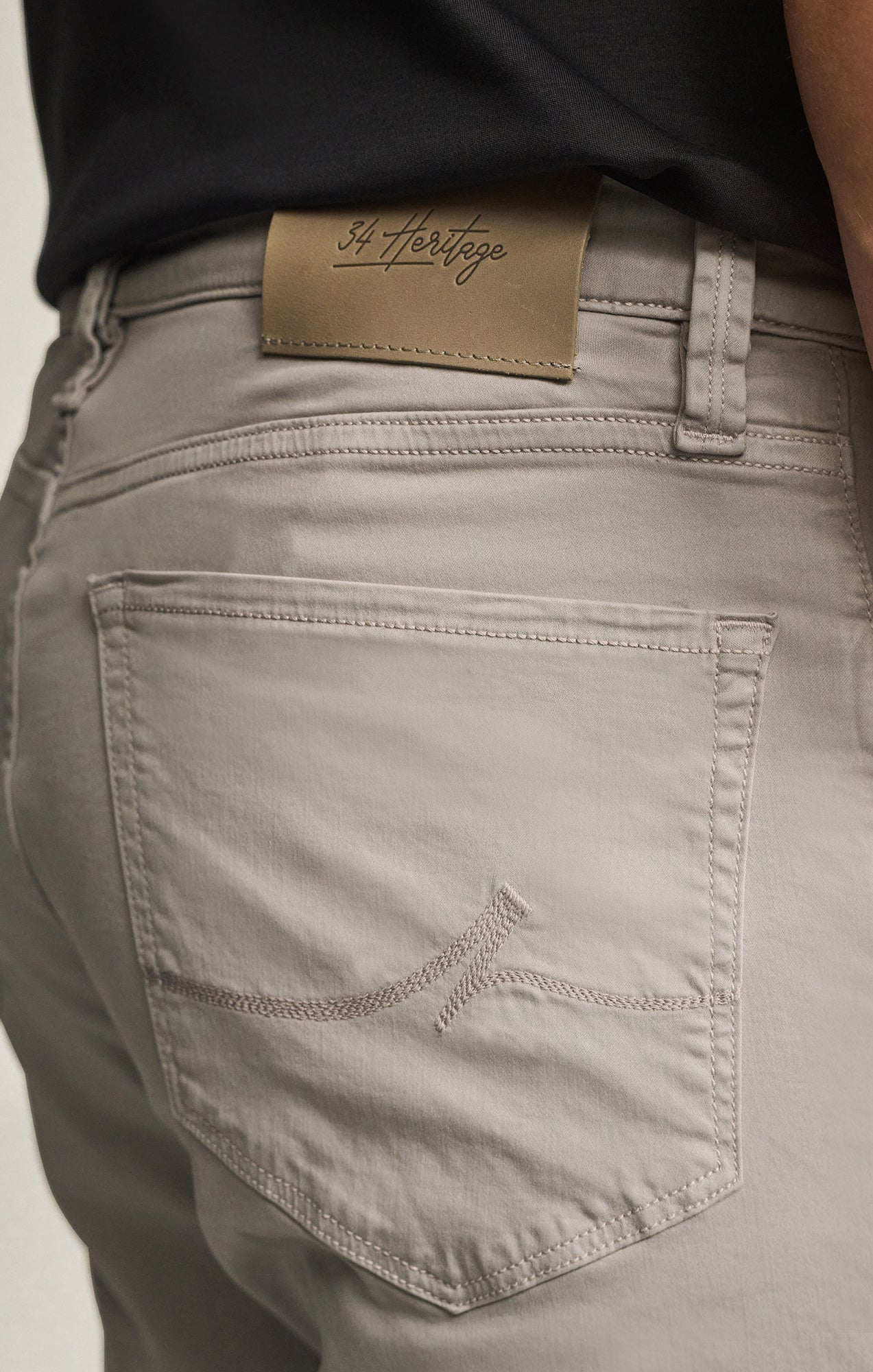 Charisma Relaxed Straight Pants in Cement Twill - Image 5