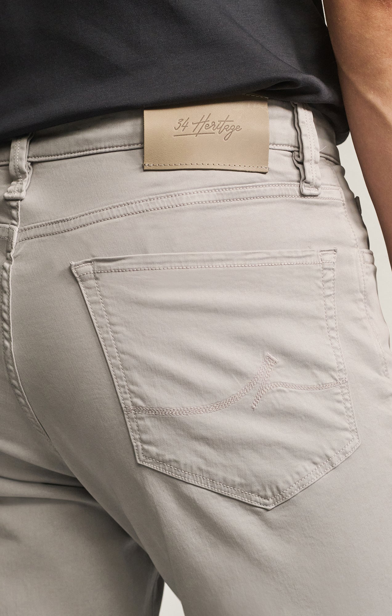 Charisma Relaxed Straight Pants in Cement Twill - Image 8