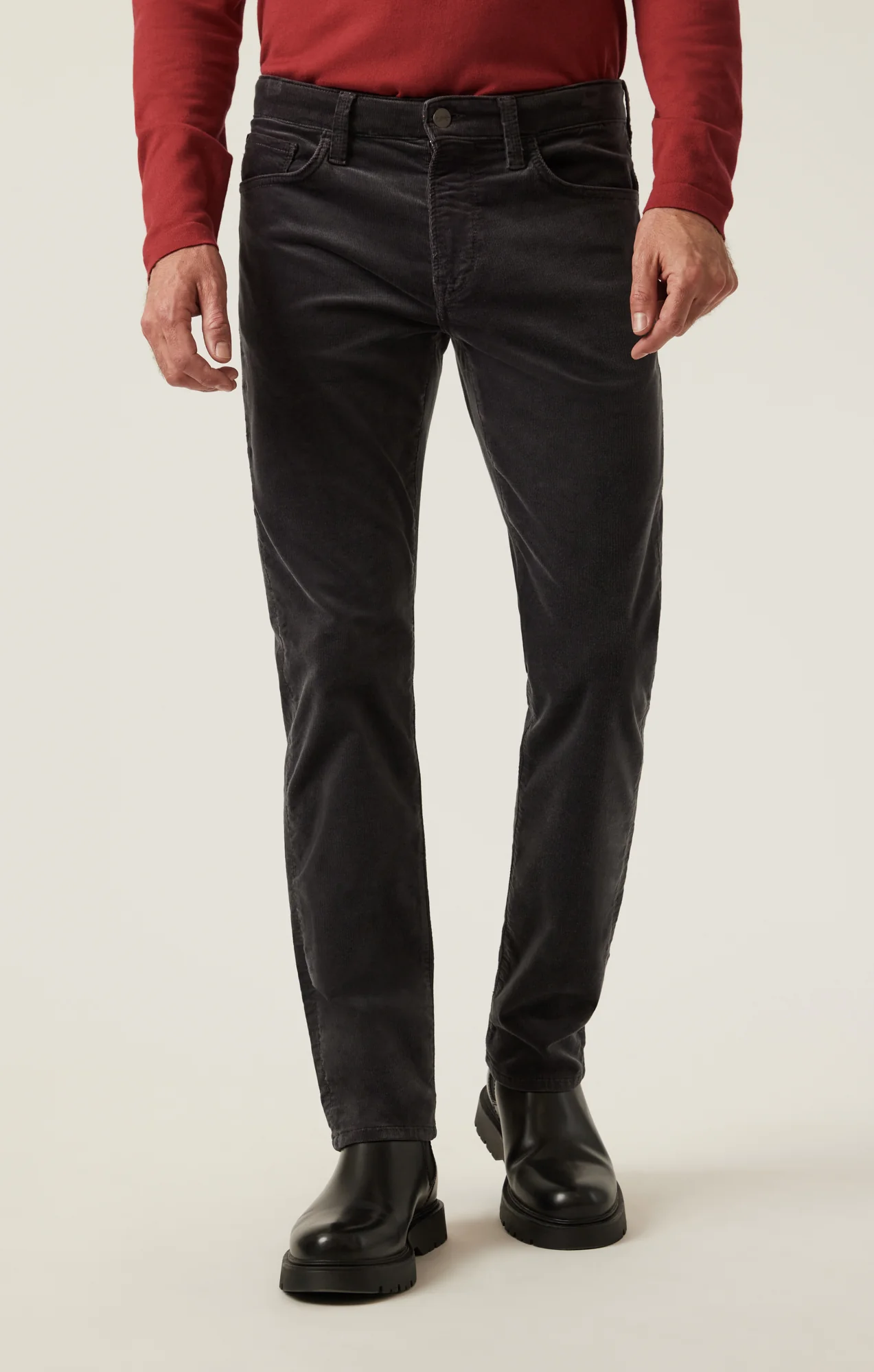 Charisma Relaxed Straight Pants in Charcoal Cord - Image 2