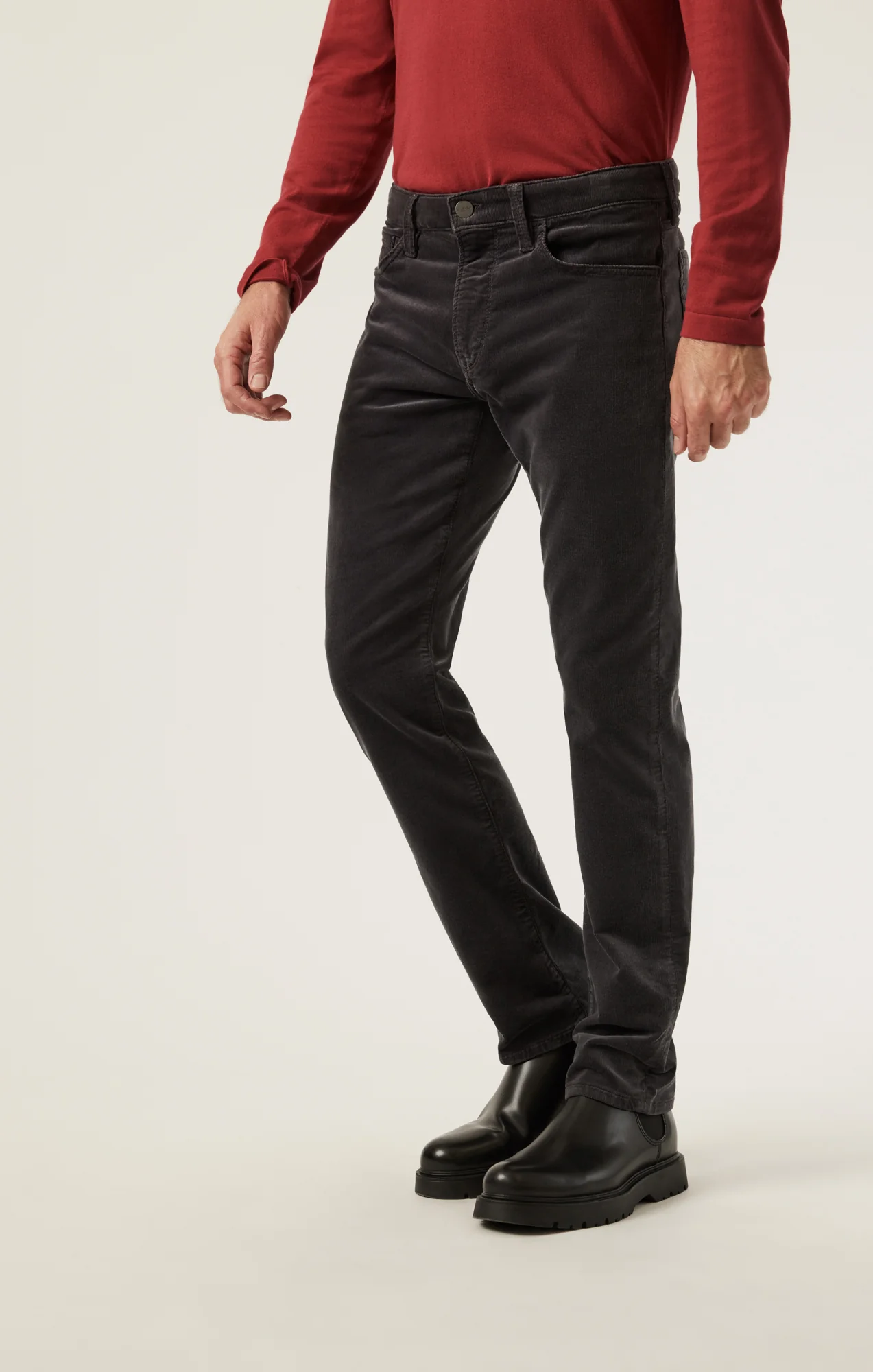 Charisma Relaxed Straight Pants in Charcoal Cord - Image 3