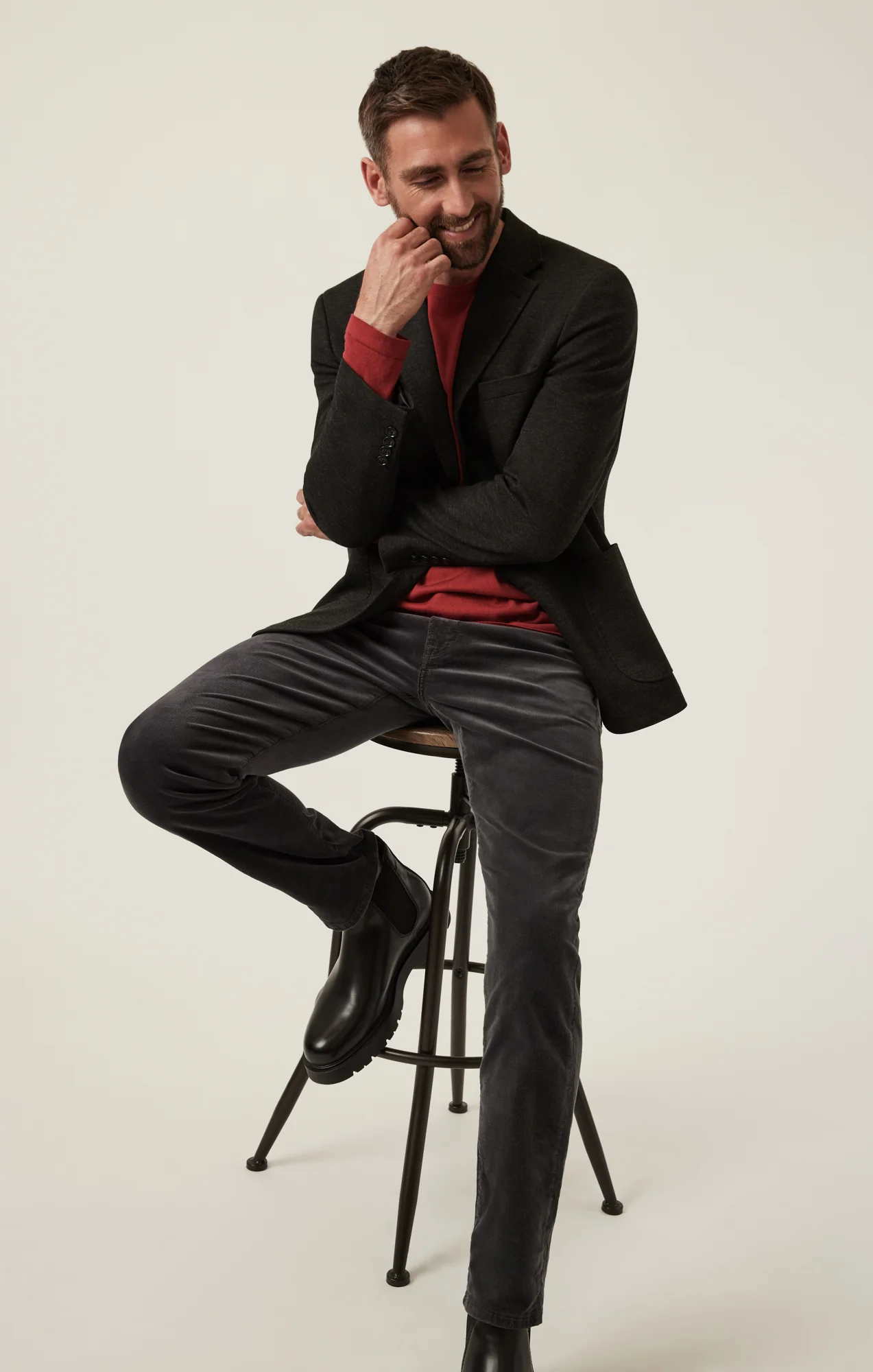 Charisma Relaxed Straight Pants in Charcoal Cord - Image 6