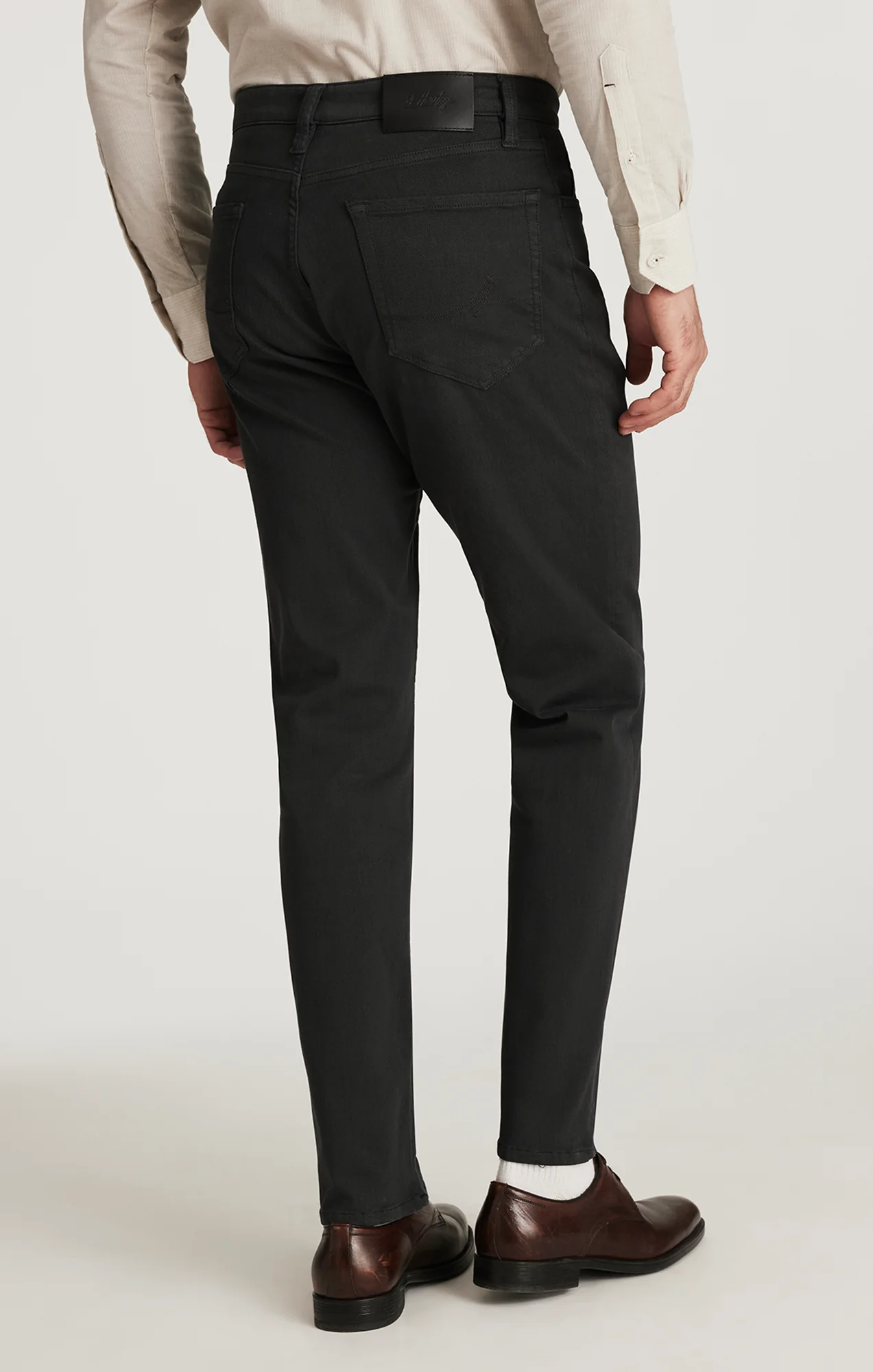 Charisma Relaxed Straight Pants in Charcoal Diagonal - Image 3