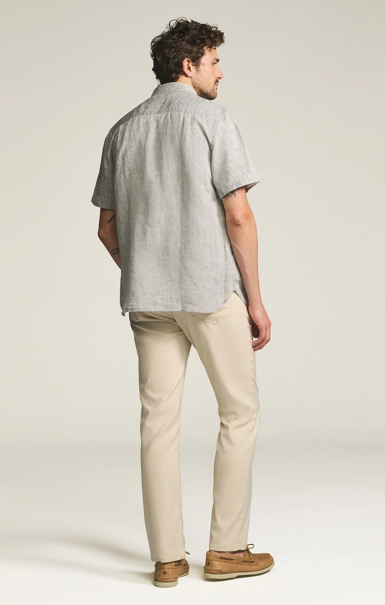 Charisma Relaxed Straight Pants in Cream Cross Twill - Image 5