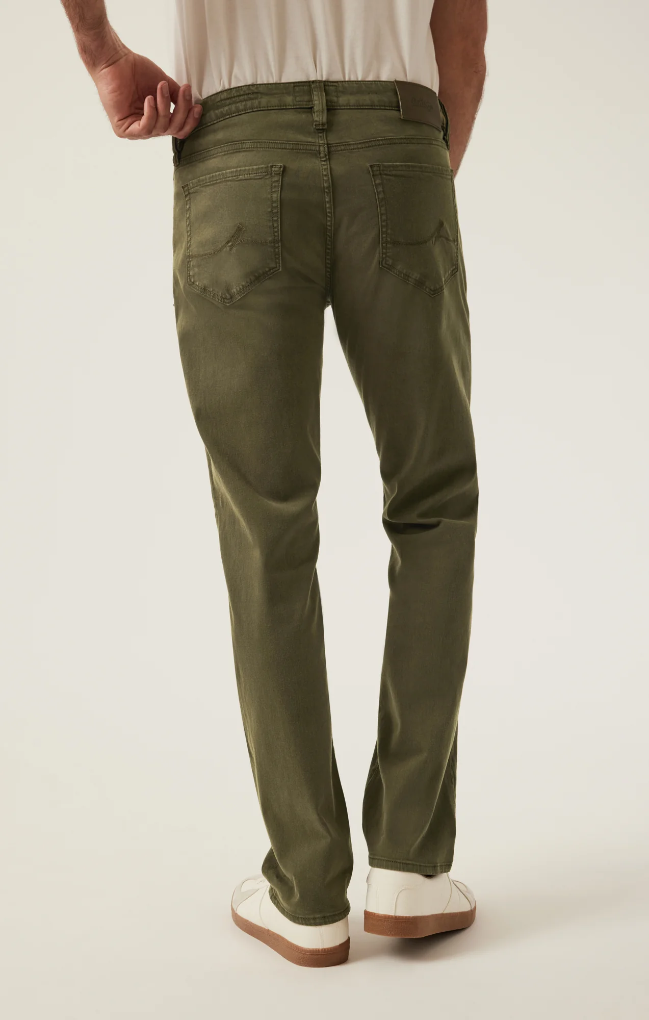 Charisma Relaxed Straight Pants in Dark Olive Twill - Image 5