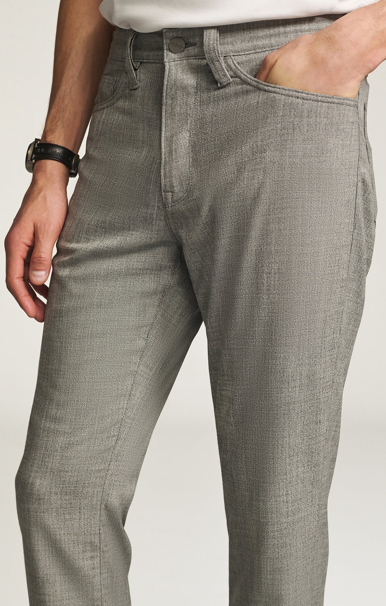 Charisma Relaxed Straight Pants in Grey Cross Twill - Image 5