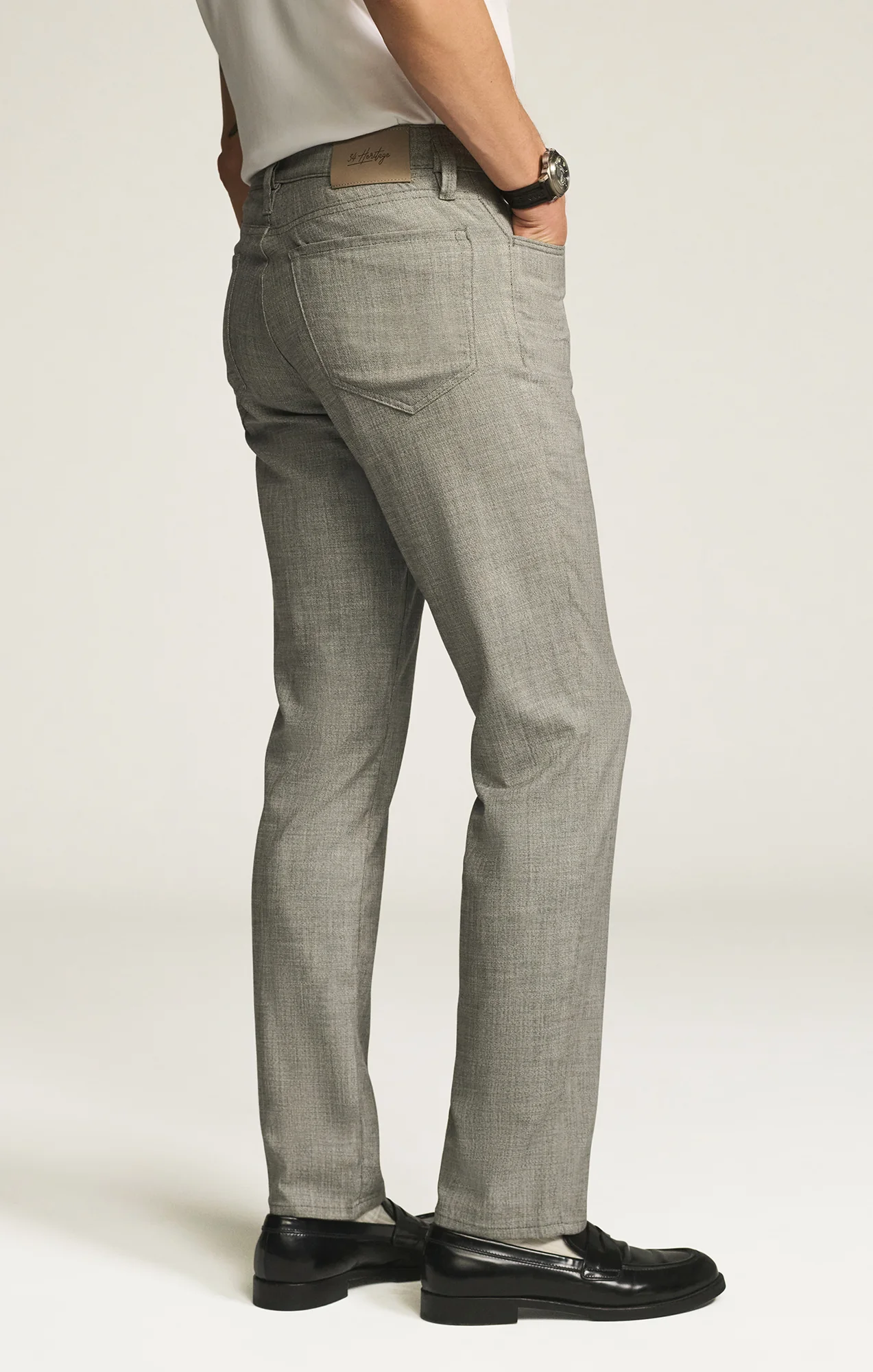 Charisma Relaxed Straight Pants in Grey Cross Twill - Image 8