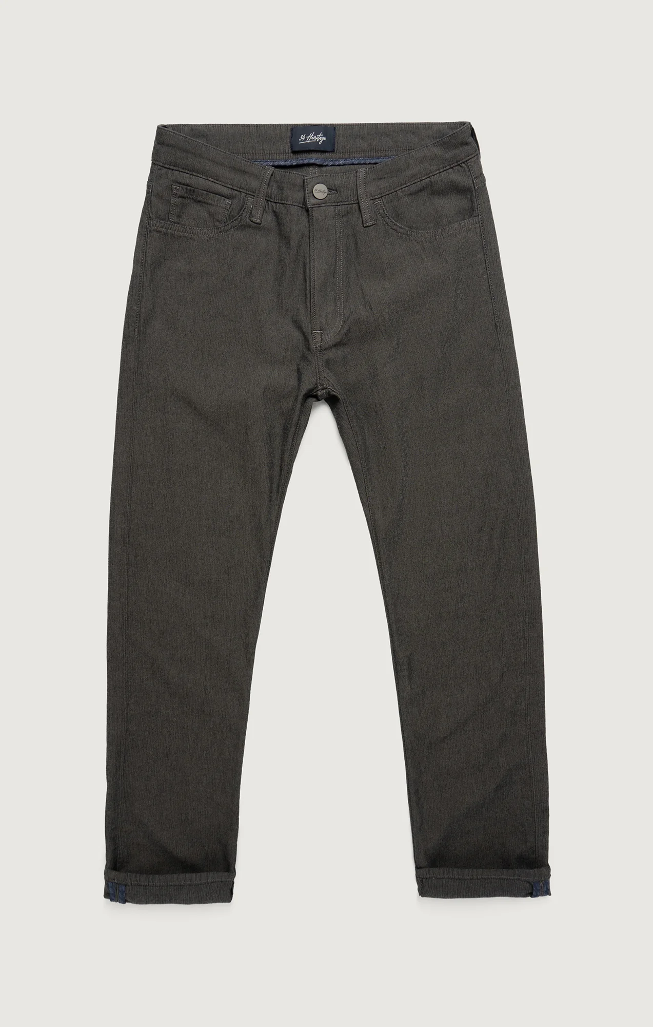 Charisma Relaxed Straight Pants in Grey Herringbone - Image 5