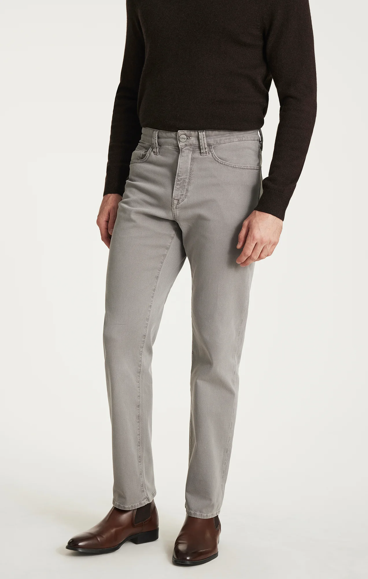 Charisma Relaxed Straight Pants in Grey Honeycomb - Image 2
