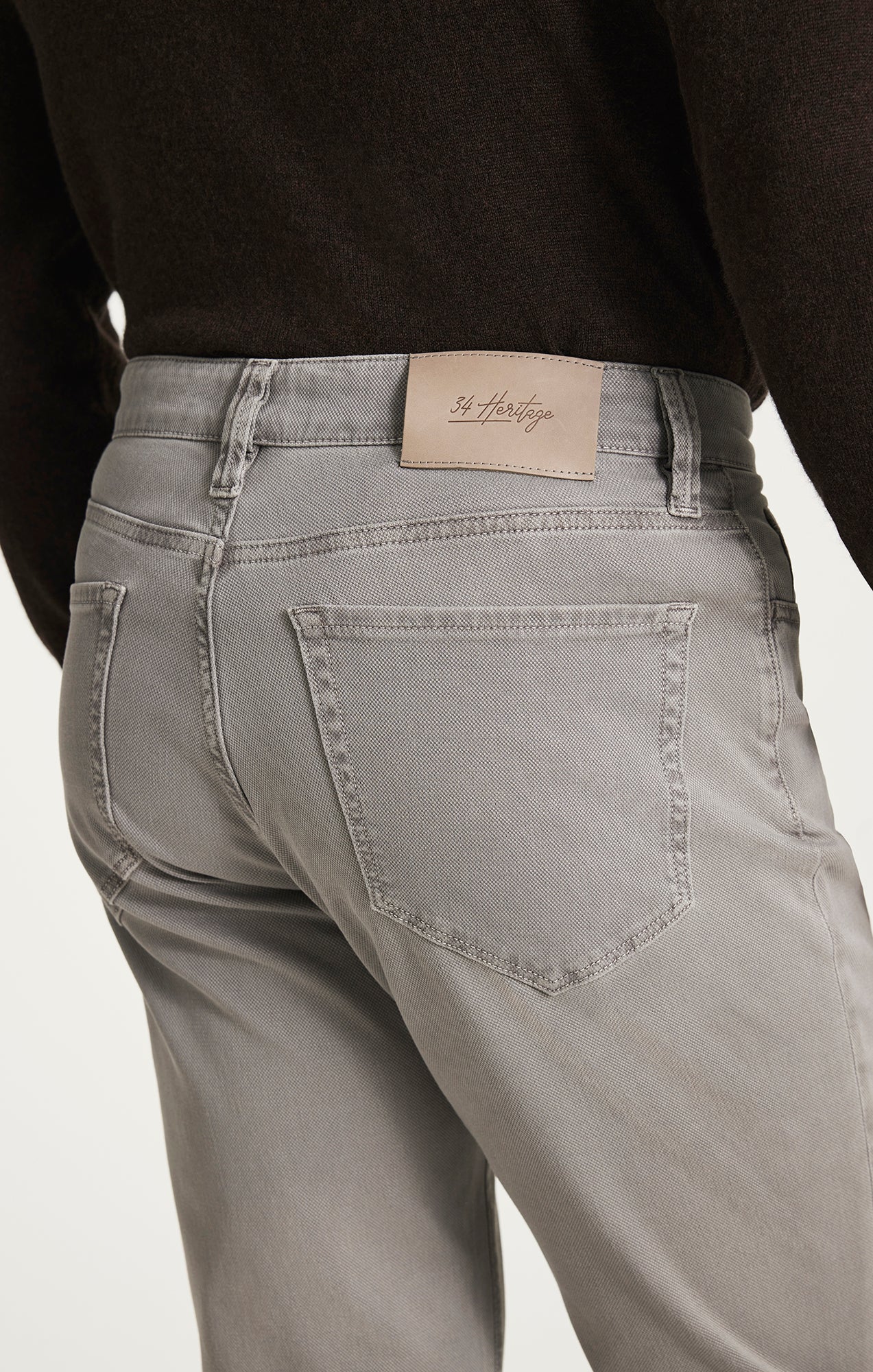 Charisma Relaxed Straight Pants in Grey Honeycomb - Image 3