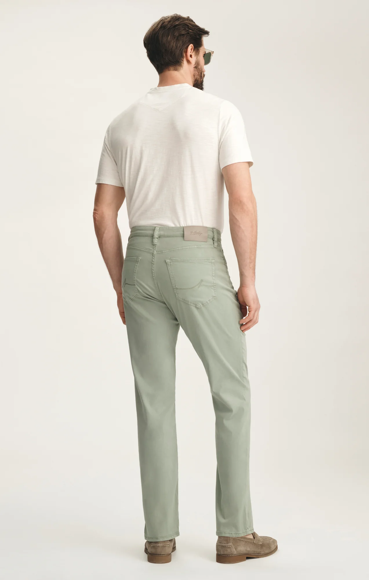 Charisma Relaxed Straight Pants In Iceberg Green Twill - Image 4