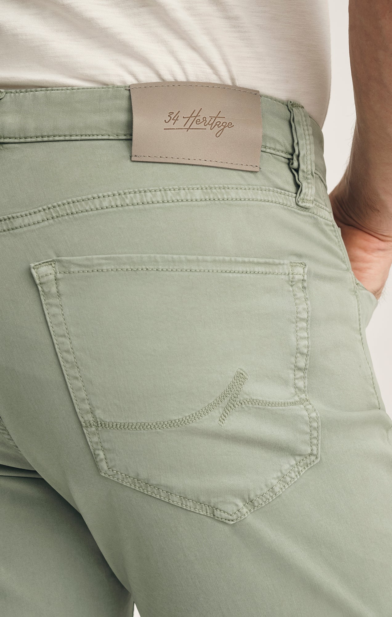 Charisma Relaxed Straight Pants In Iceberg Green Twill - Image 5