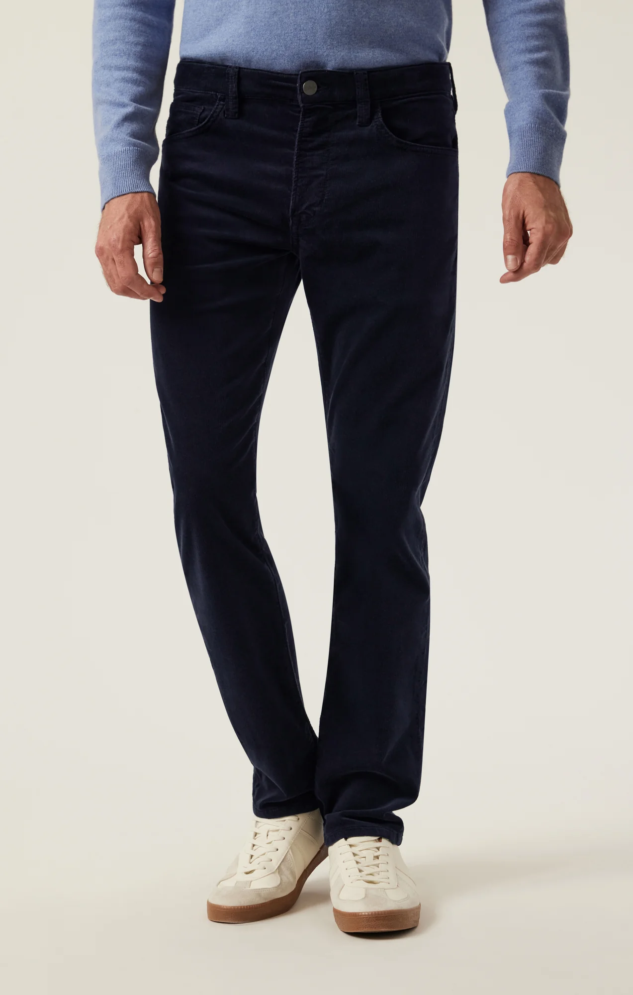 Charisma Relaxed Straight Pants in Navy Cord - Image 2